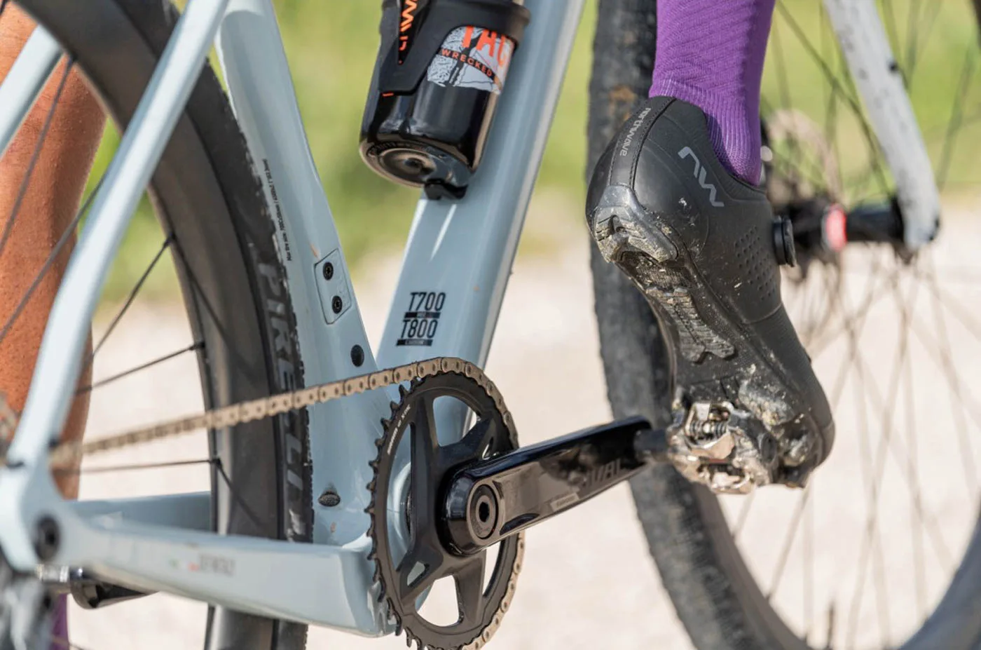 northwave razer mountain bike shoe shown on a rider.