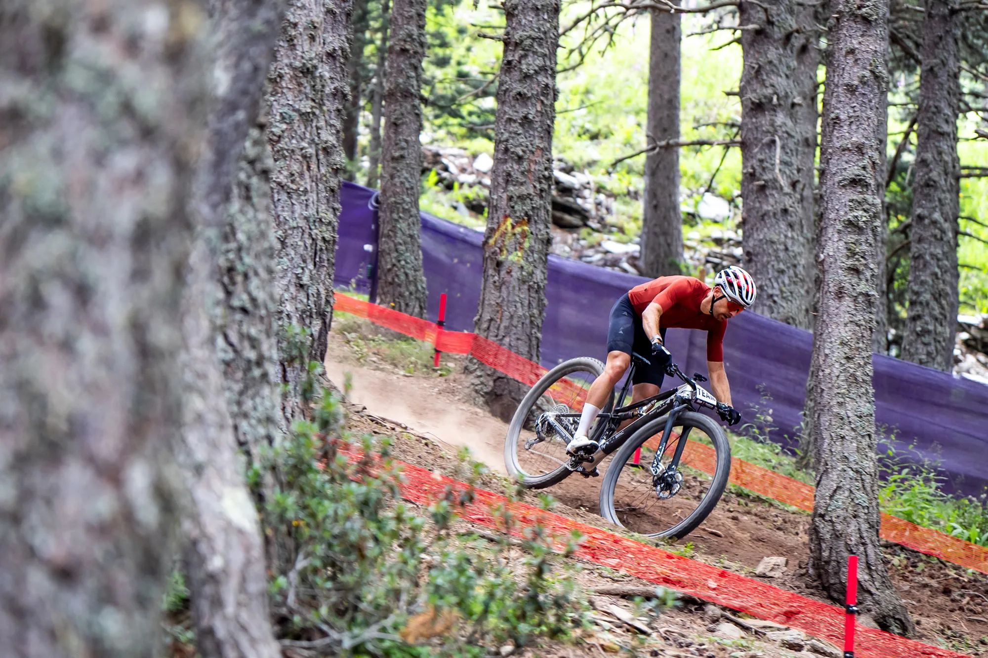 prototype BMC Impec Lab Project Fahrenheit 32" Fourstroke XC R&D bike at Andorra XCO WC practice, faster downhill?