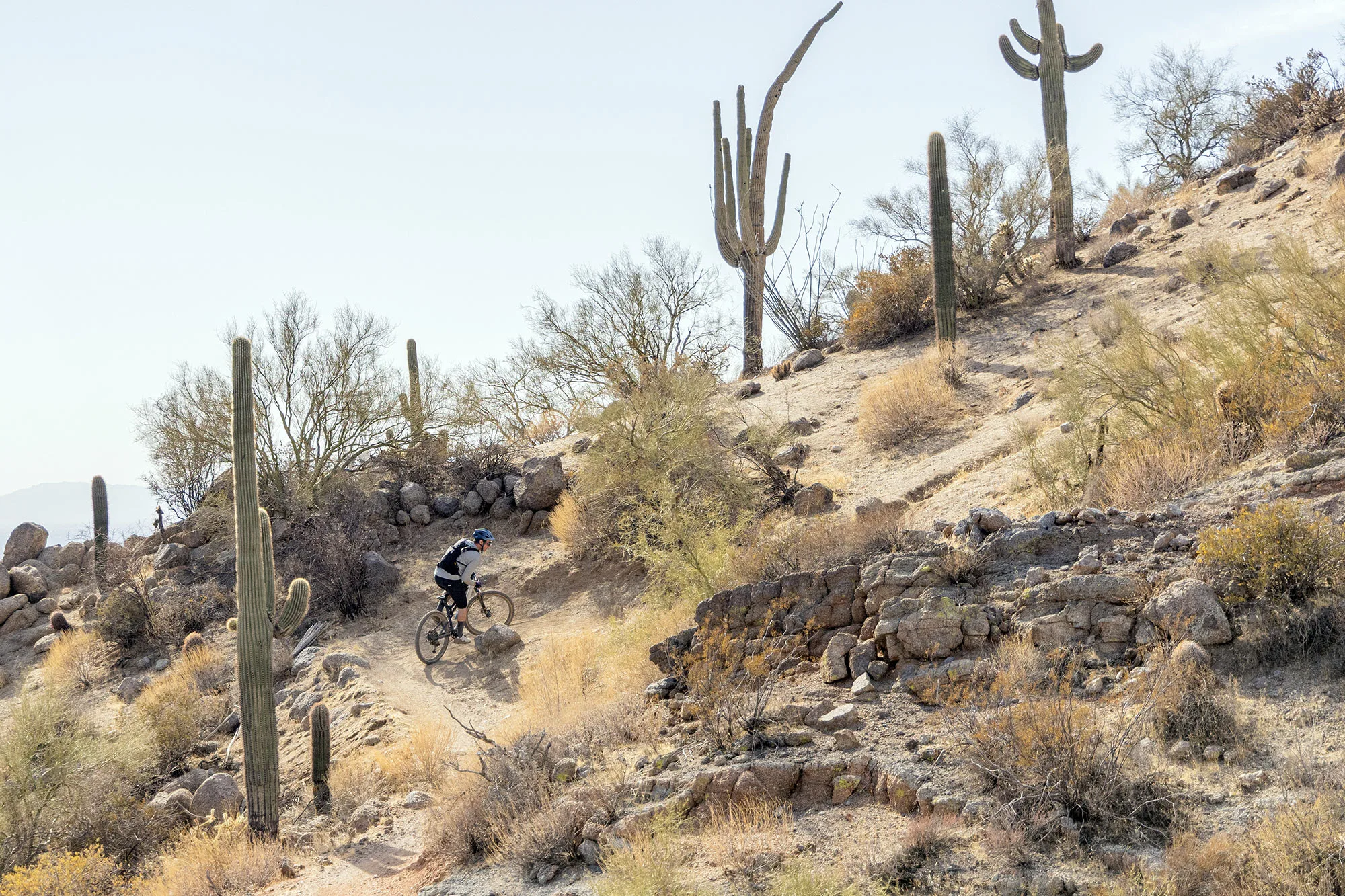 riding race face era sl wheels in desert.