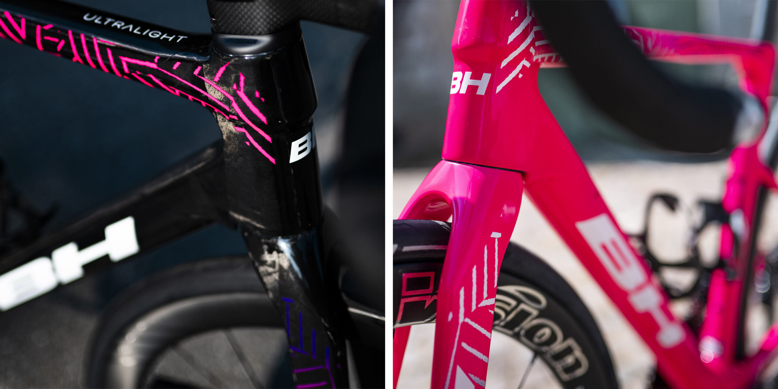 2025 Vuelta a España BH Ultralight, custom lightweight carbon road race bikes for Burgos Burpellet-BH, raw or pink front ends