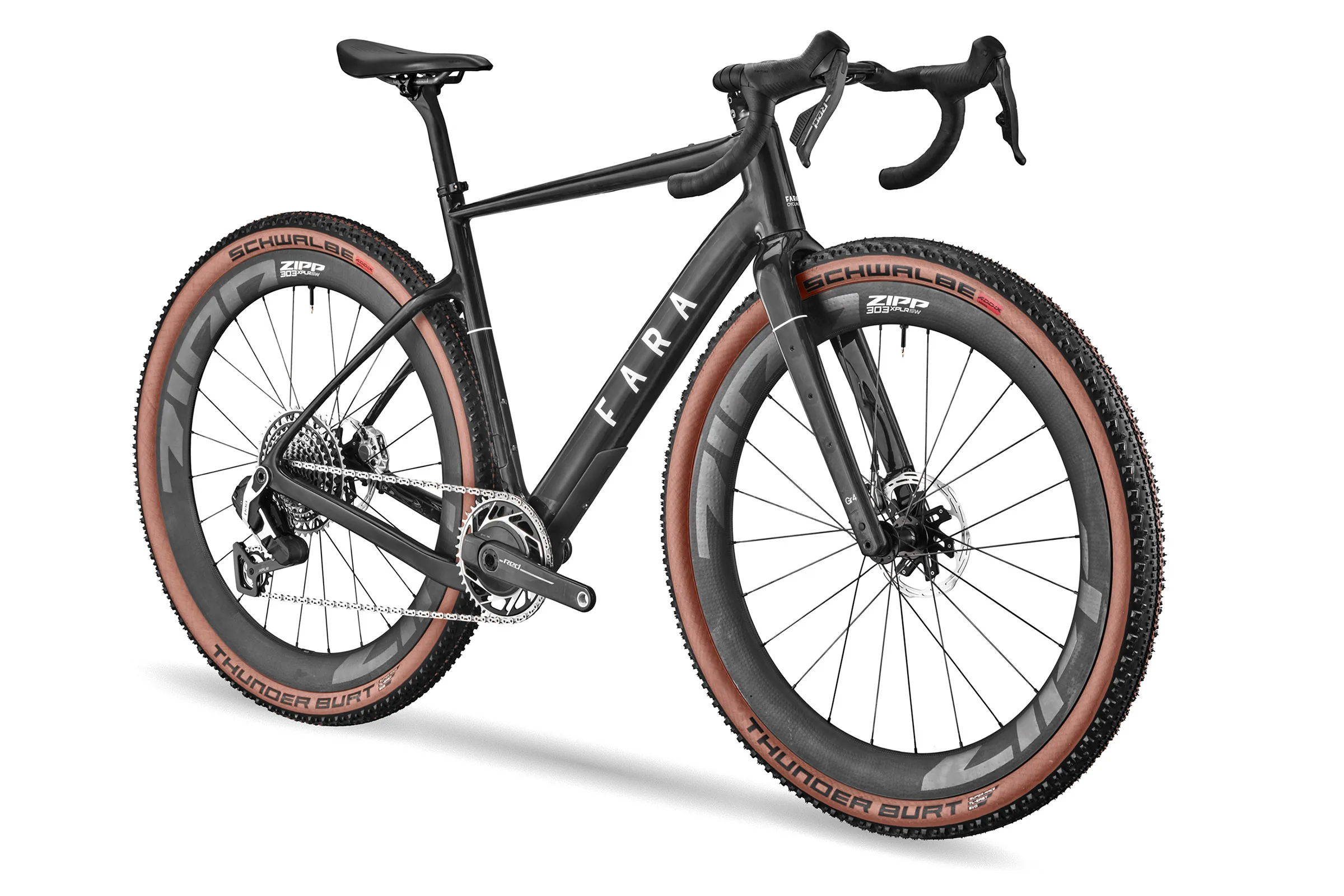 2025 Fara Gr4 lightweight adventure-ready carbon gravel race bike, angled