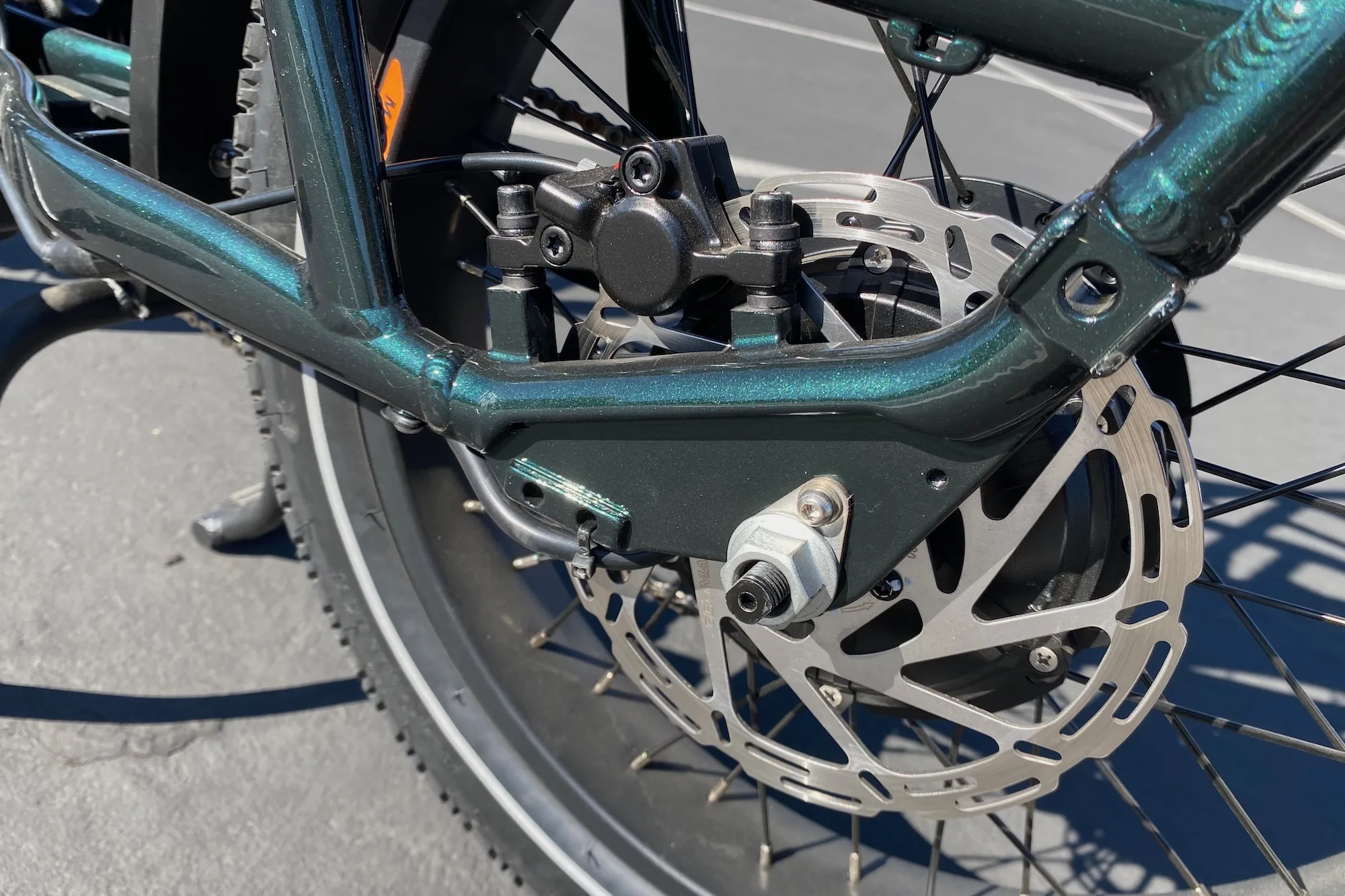 The rear brake on the RadRunner Max