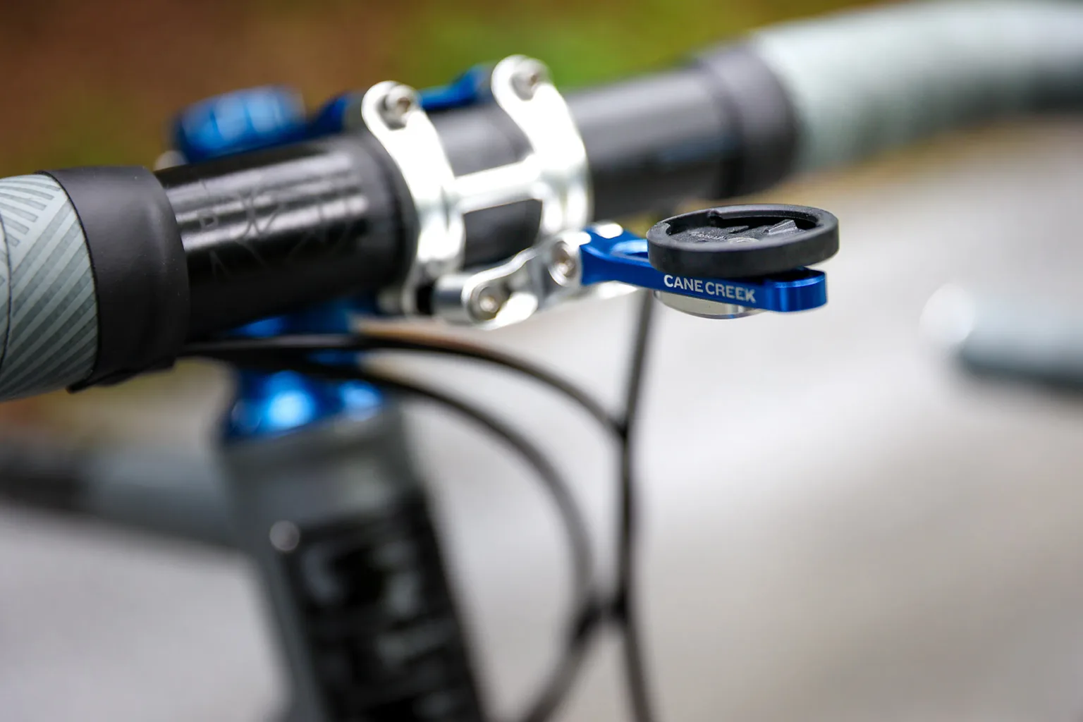 computer mount closeup on 2025 cane creek pisgah project raffle gravel bike