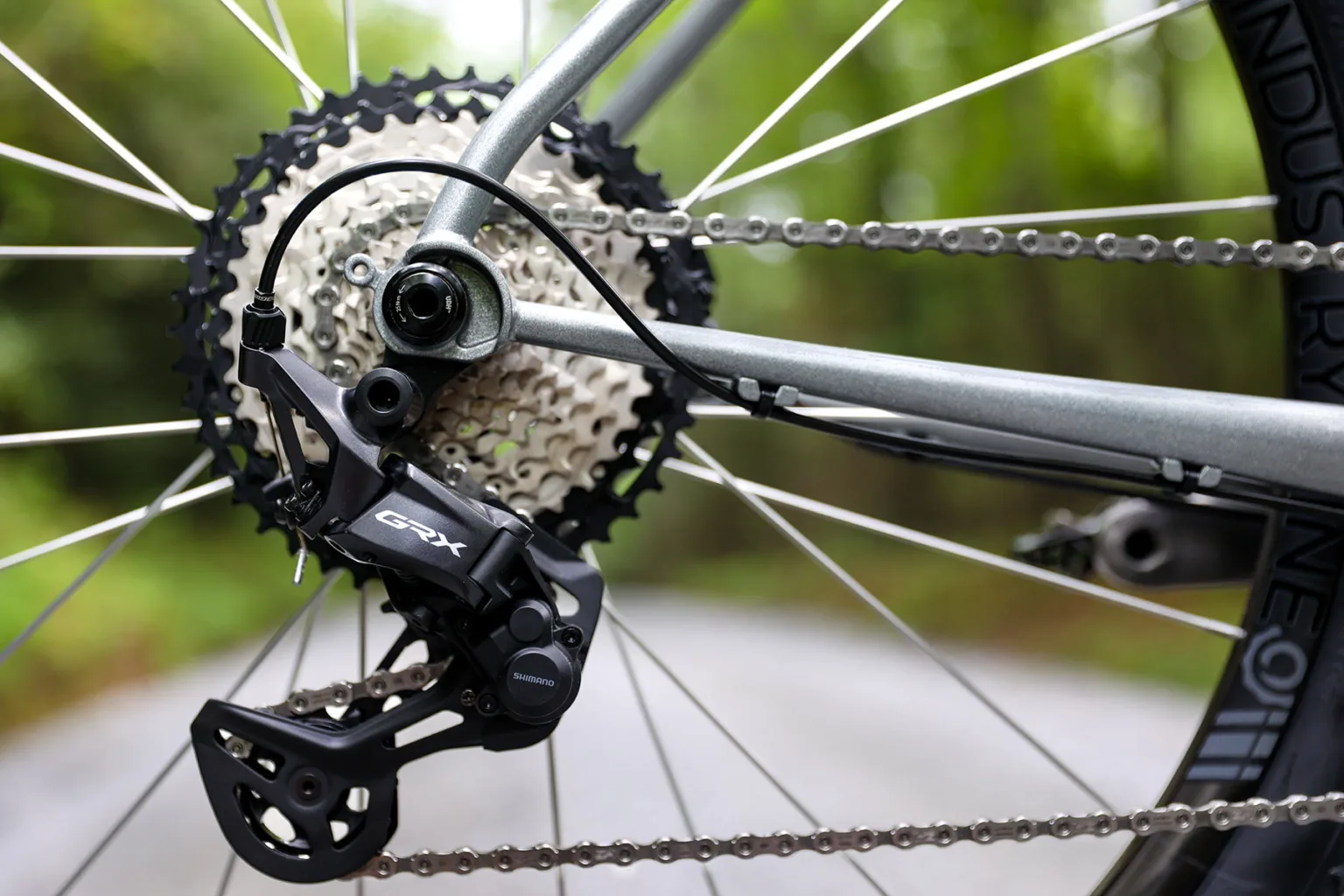 drivetrain closeup on 2025 cane creek pisgah project raffle gravel bike