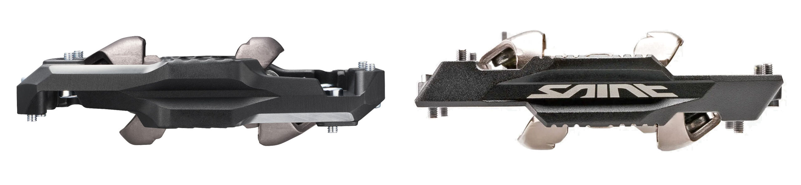 Shimano M9220 XTR Gravity pedals vs. M821 Saint pedals, side profile comparison