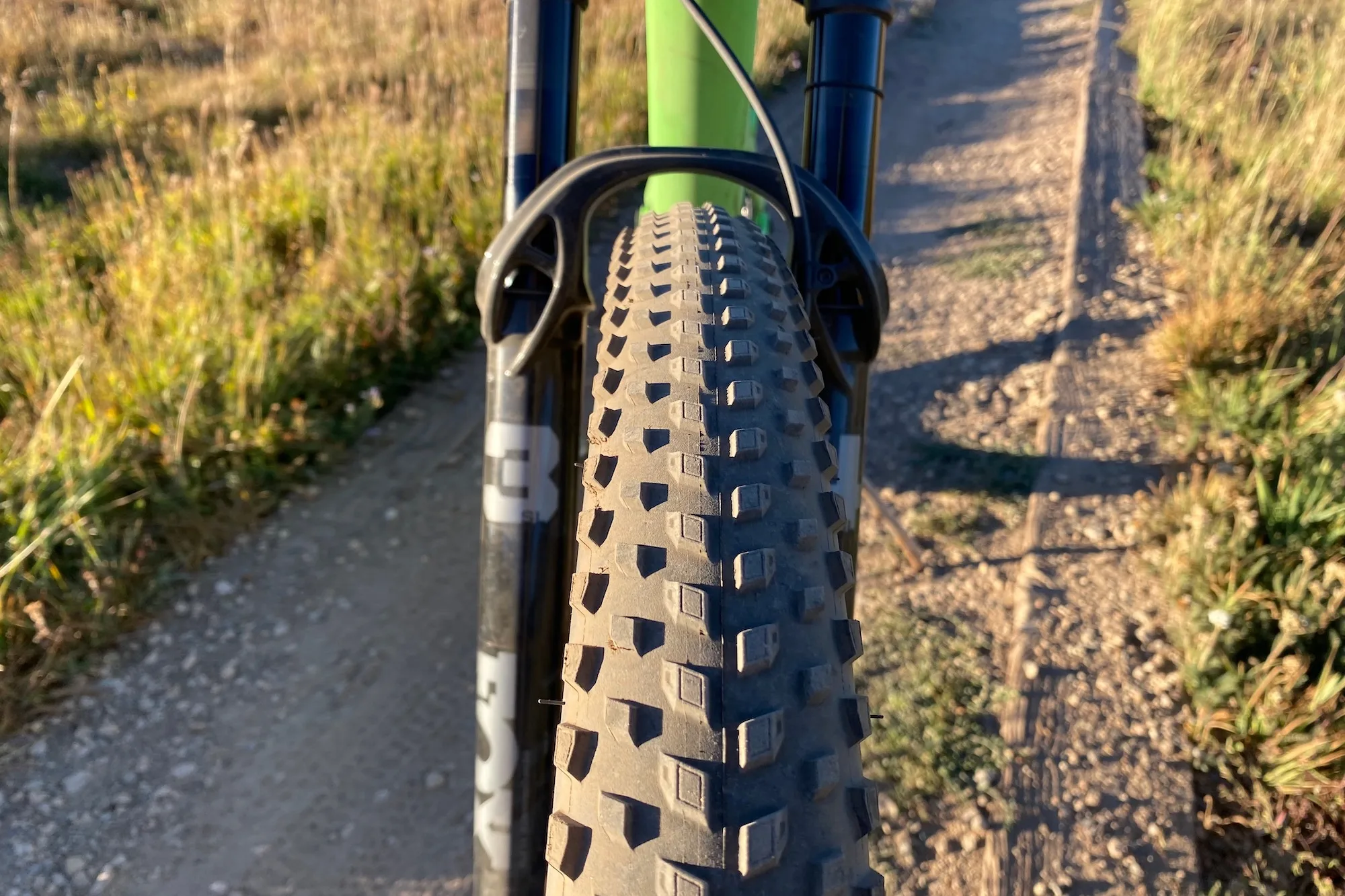 Detail shot of the teravail camrock tire tread on the spearfish