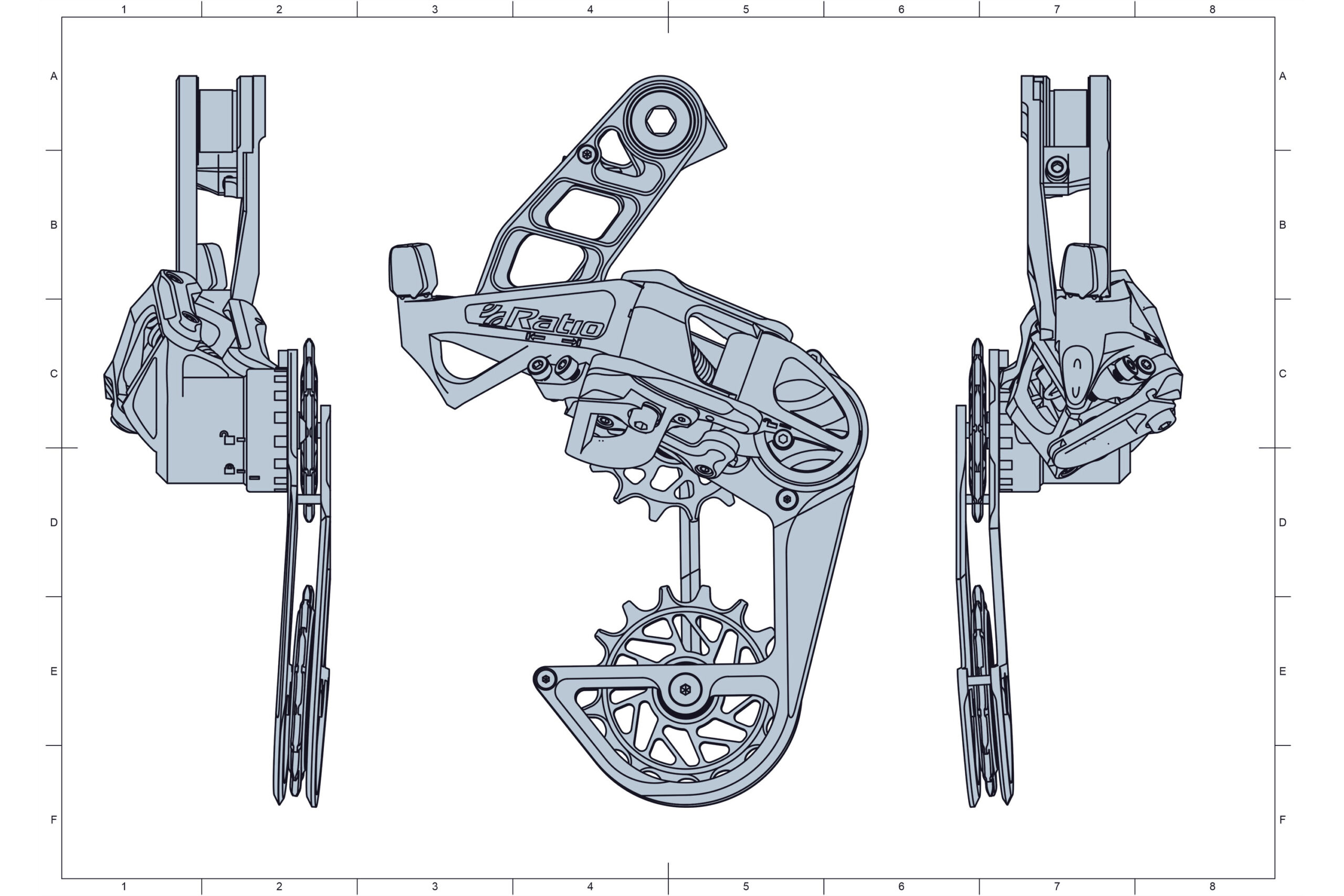 2025 Ratio Mech modular 1x mechanical rear derailleur, Direct Mount, long cage