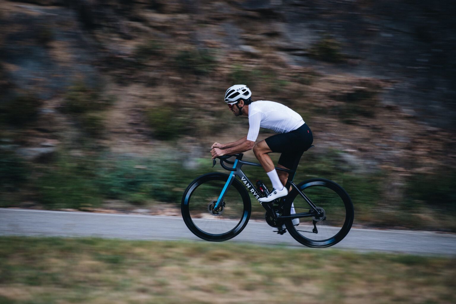 a road cyclist wearing Swiss Side's new cycling apparel