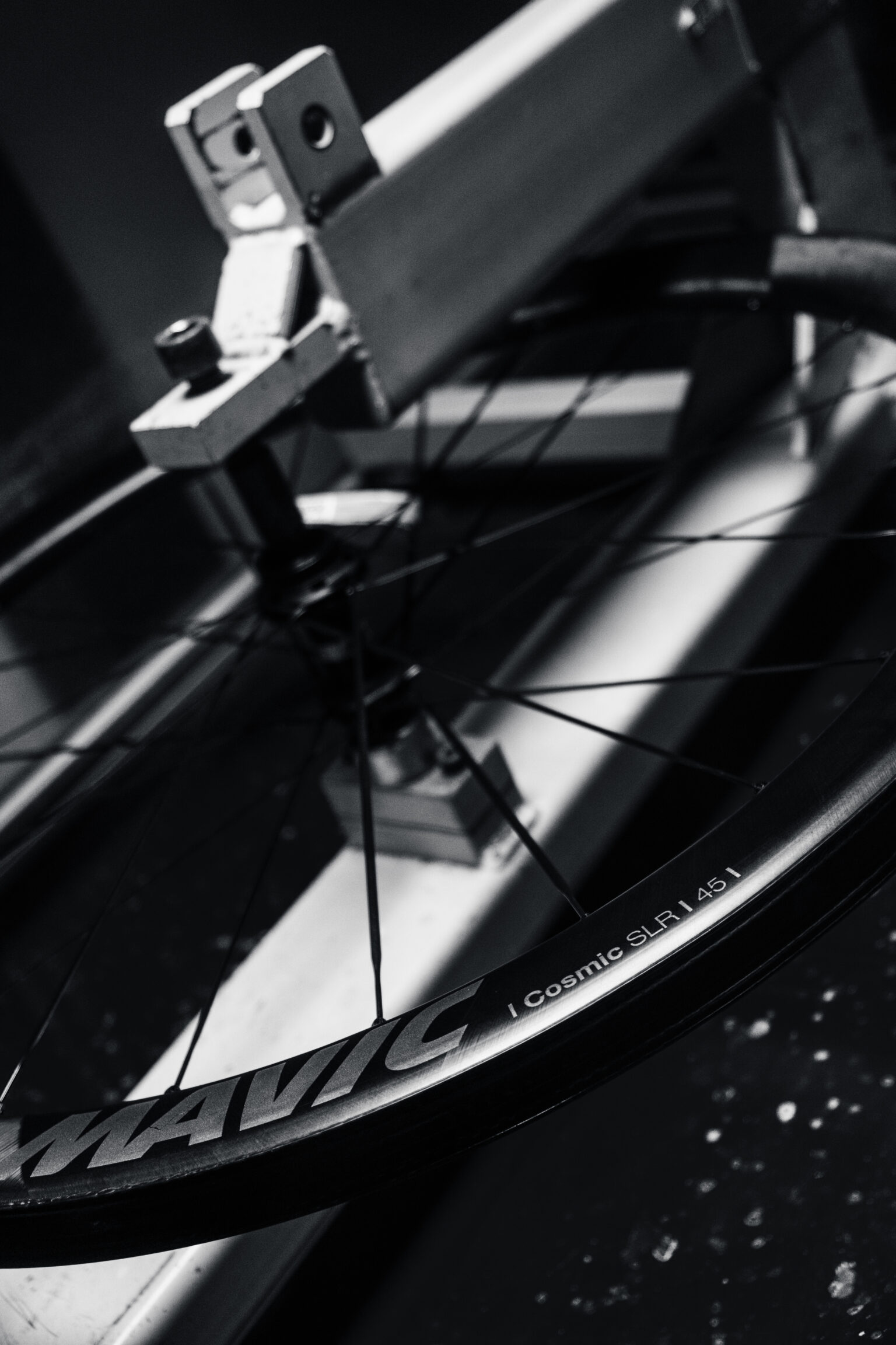 Mavic Cosmic SLR in a wheel stand