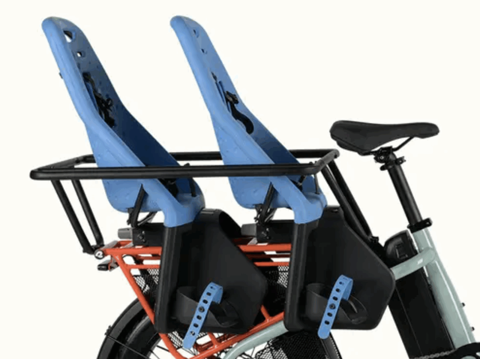 Retrospec's new e-cargo bike the Roo Rev XL with two child seats