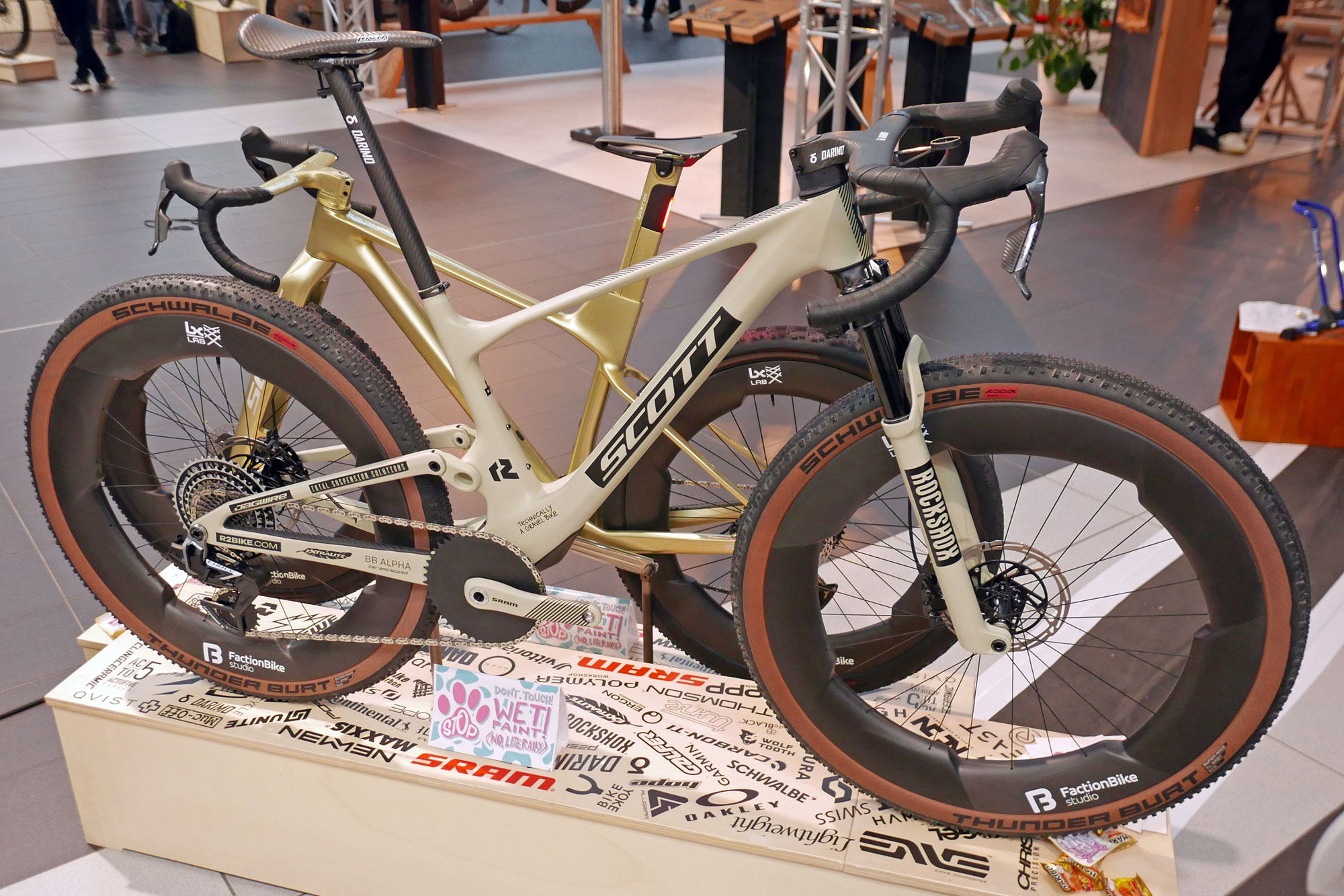 Dangerholm + FactionBike Studio LX Lab prototype ultra-wide aero carbon gravel wheel concept at 2025 Bespoked show