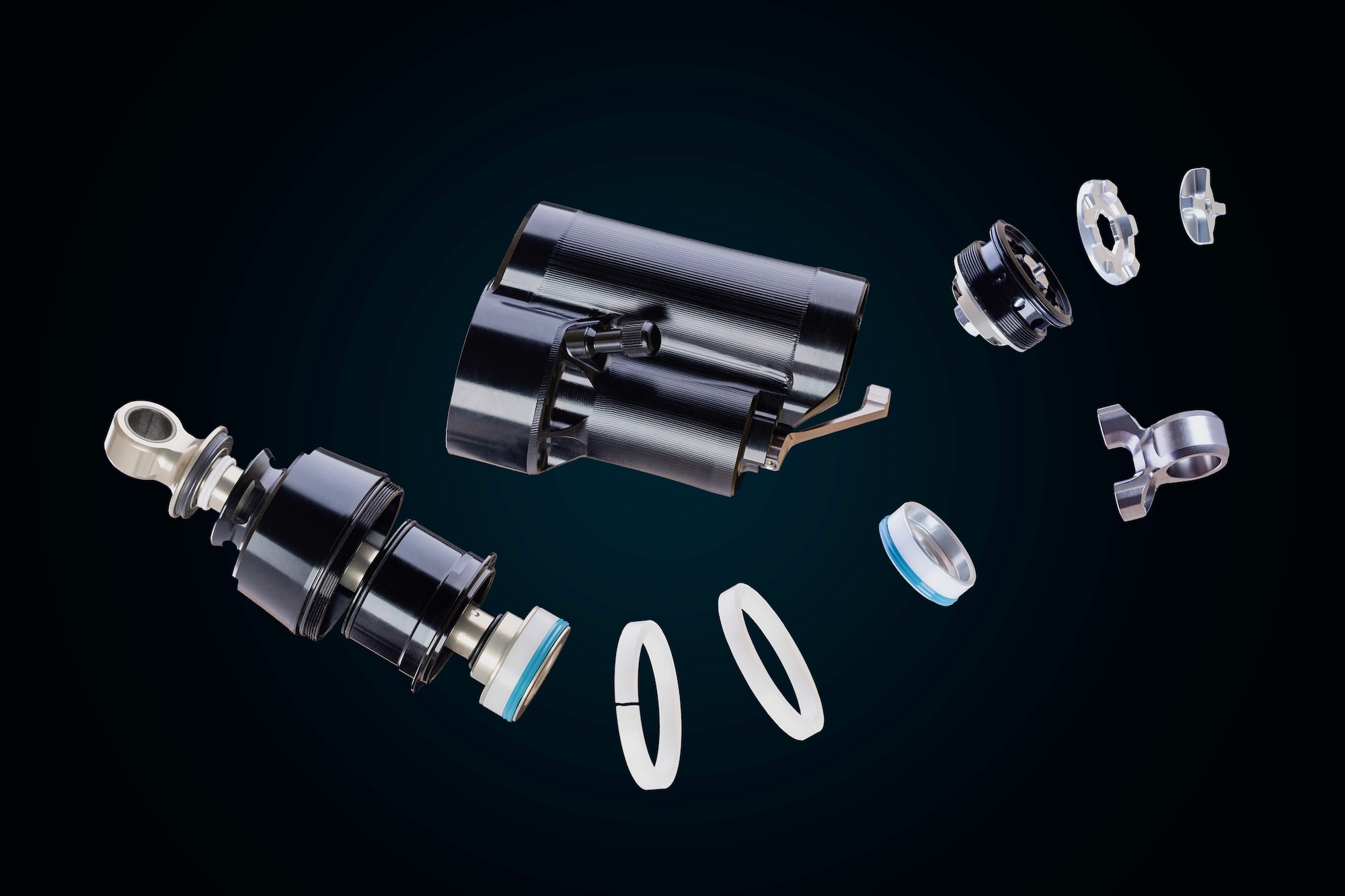 exploded view of the part of the Hover Monocoque shock.