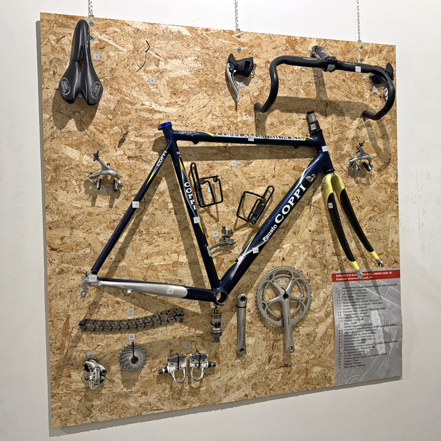 Ghisallo Museum: aluminum bike of the 1990s, exploded