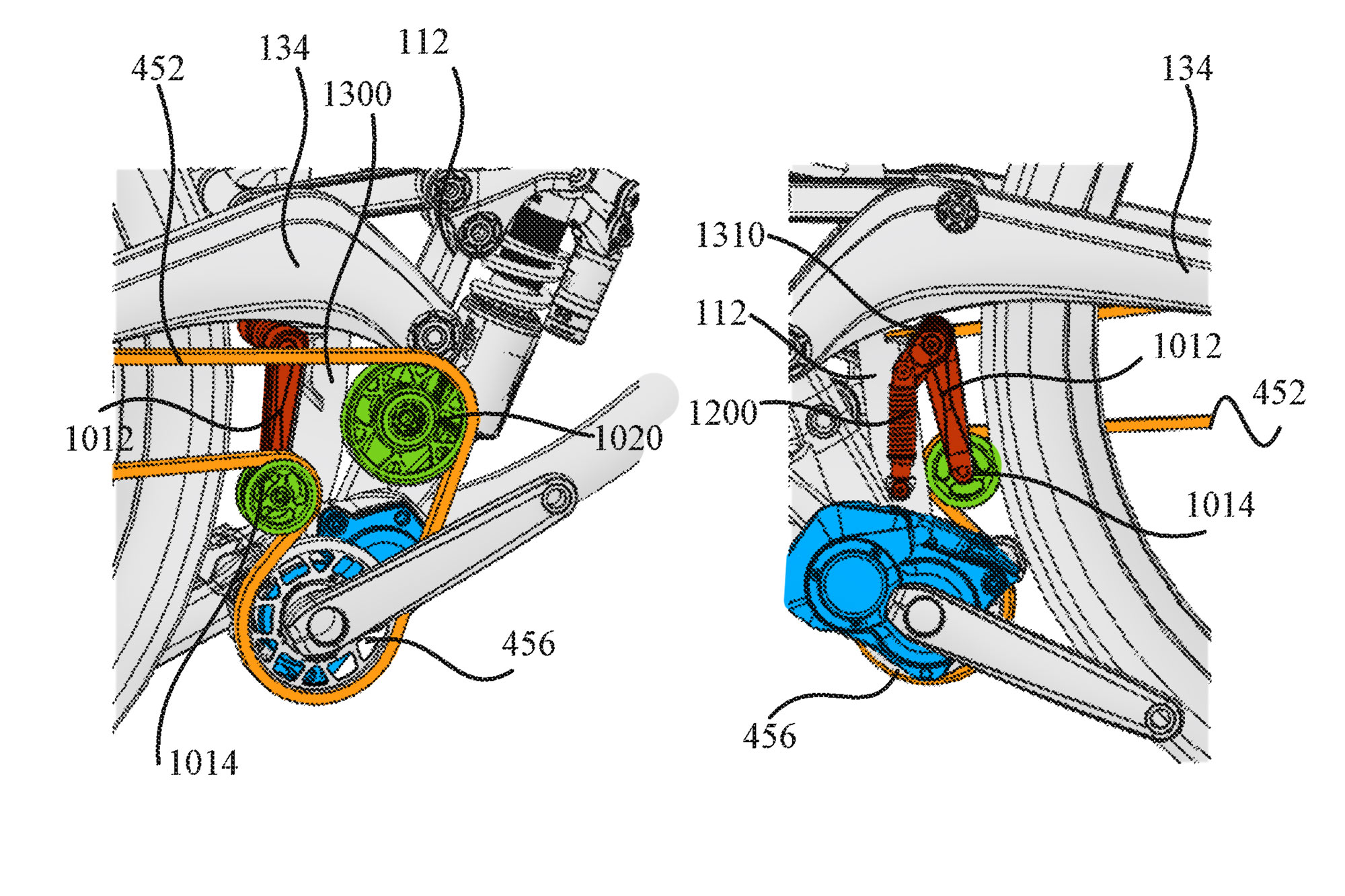 Priority Vanth high pivot belt-drive tensioner patent illustration