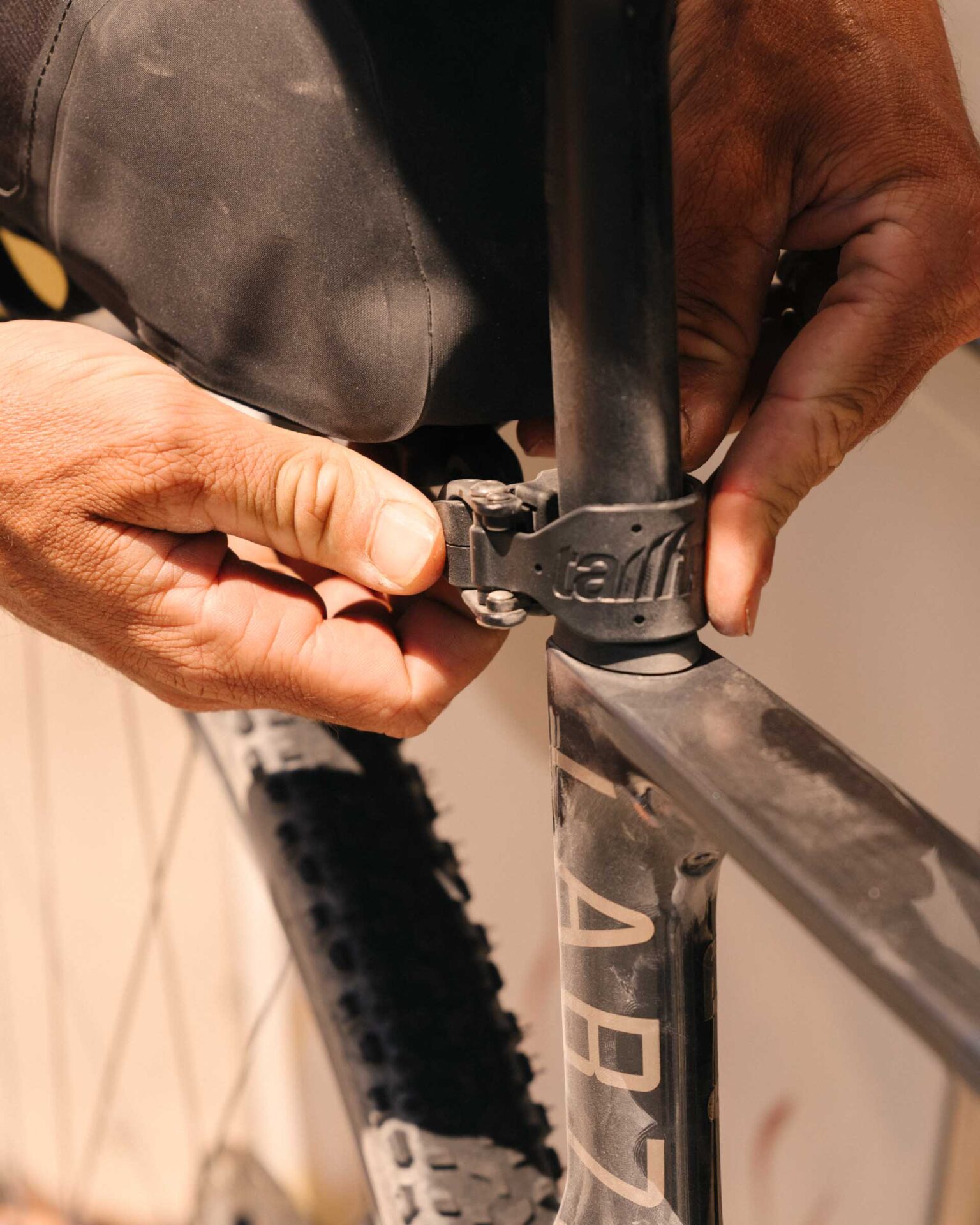Tailfin racks attach easily at the seatpost