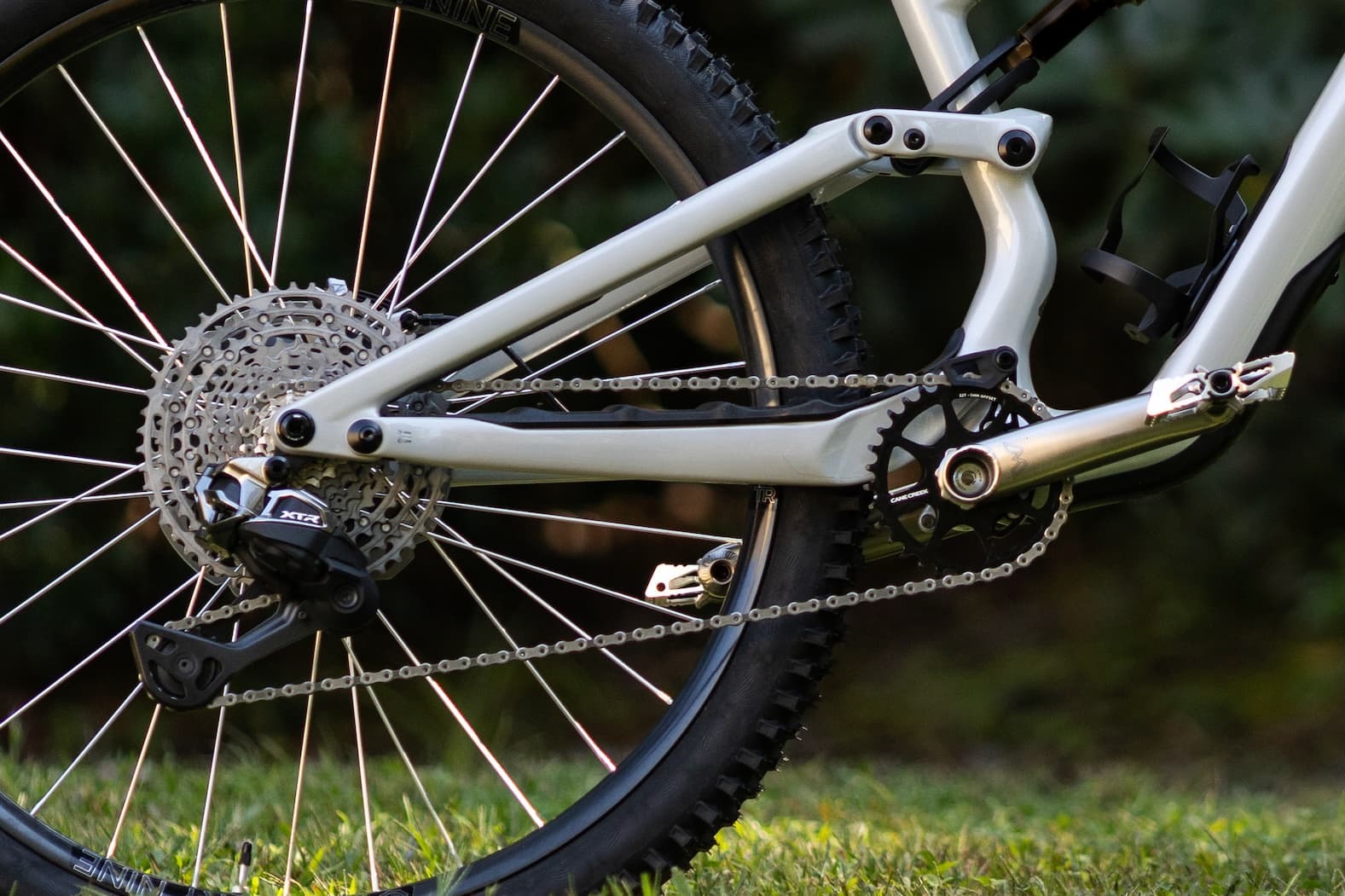 stock image of the new eeWings chainring on a mountain bike