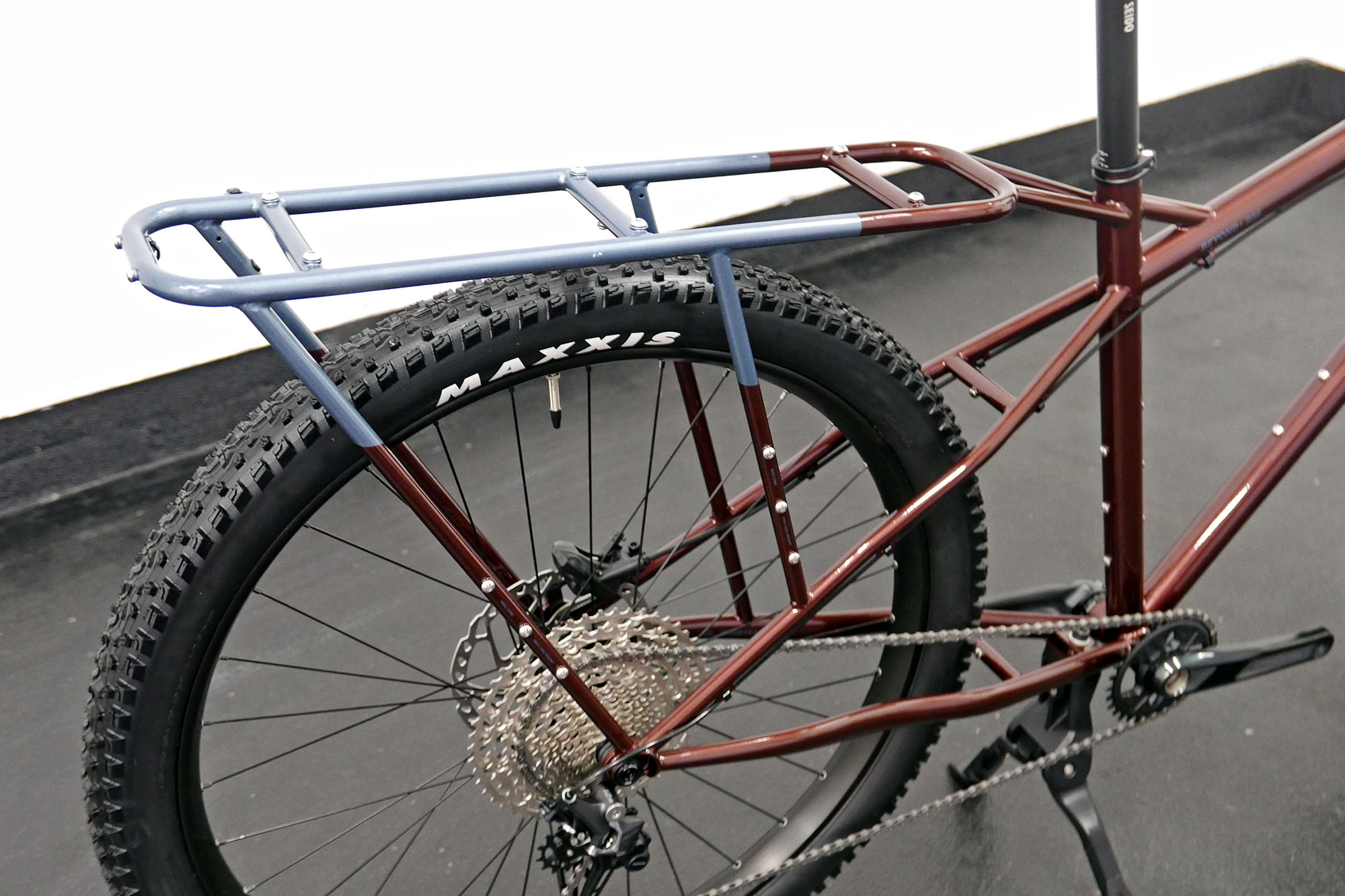 Bombtrack Beyond+ MT steel midtail cargo adventure bike, built-in rear rack