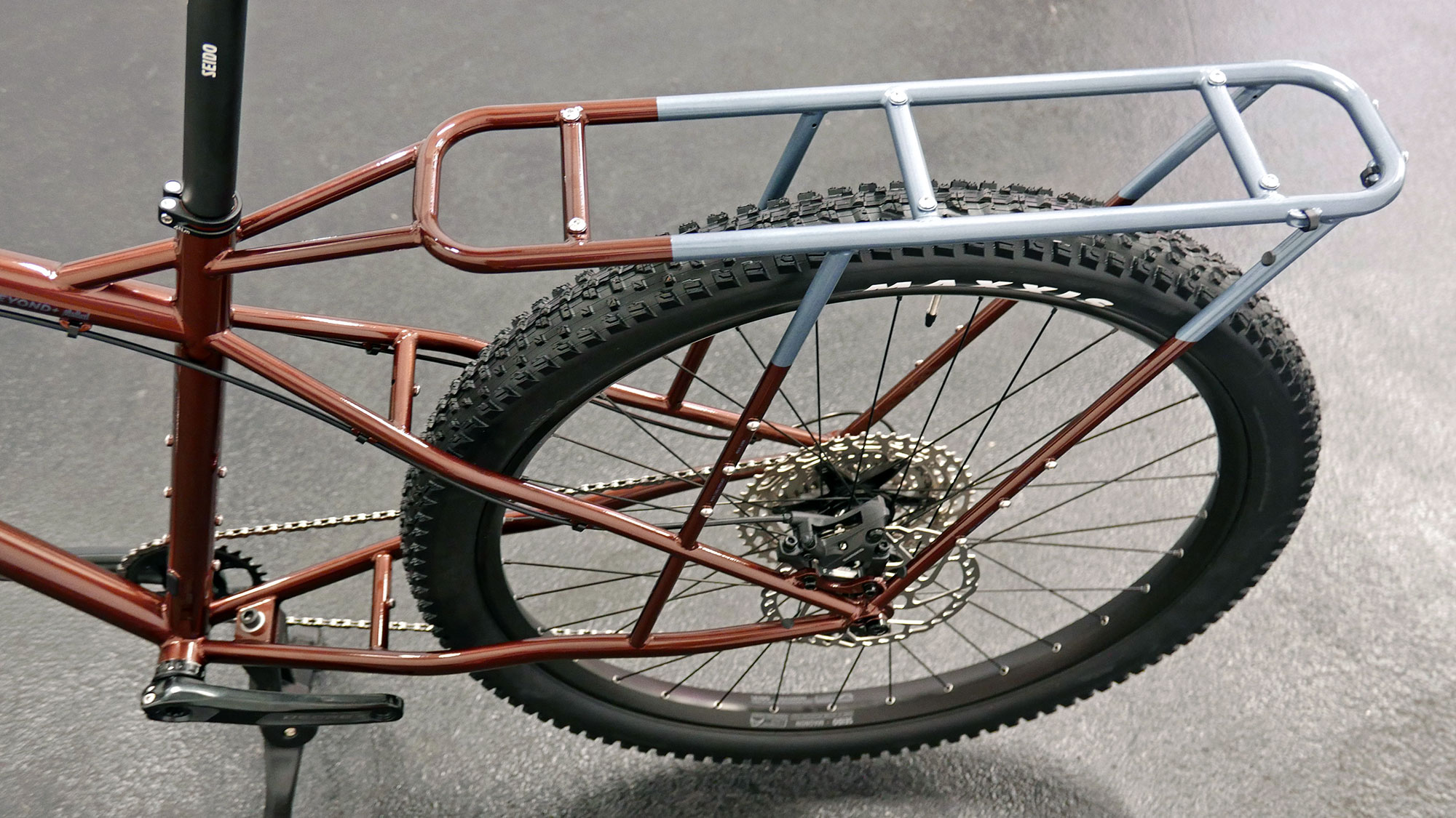 Bombtrack Beyond+ MT steel midtail cargo adventure bike, rear rack detail