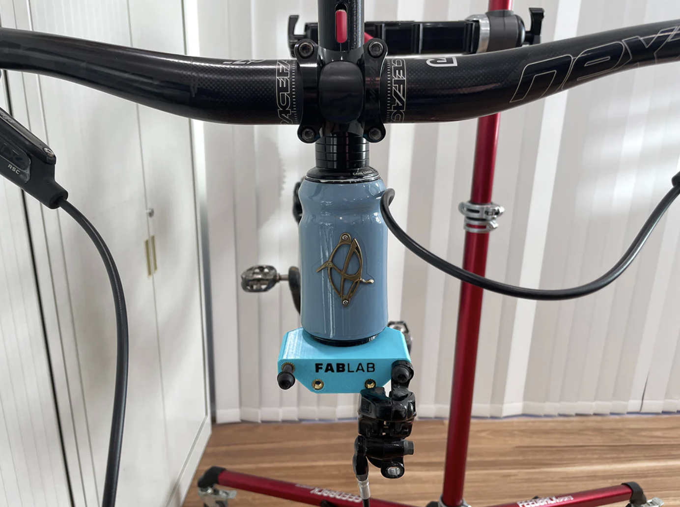 Dummy Fork being used on a bike when the fork is dropped