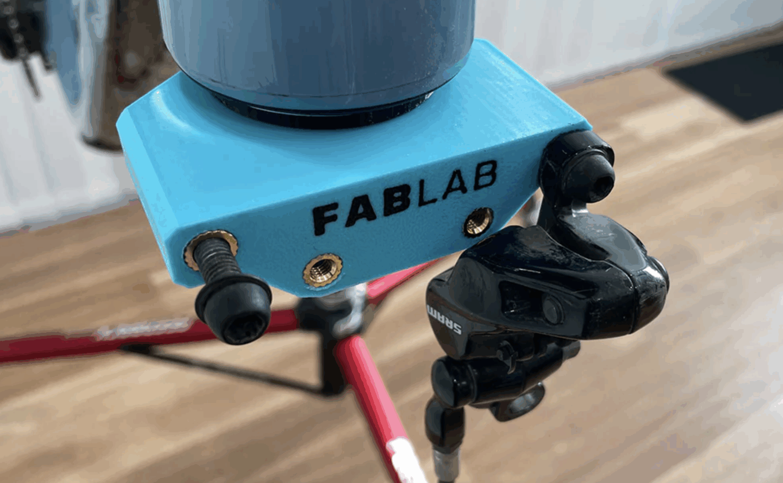 FABLAB features threaded inserts to hold things like brake calipers
