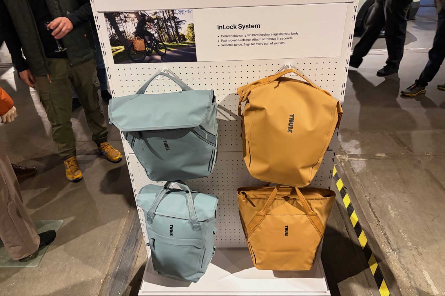 4 of the InLock Pannier bags on display