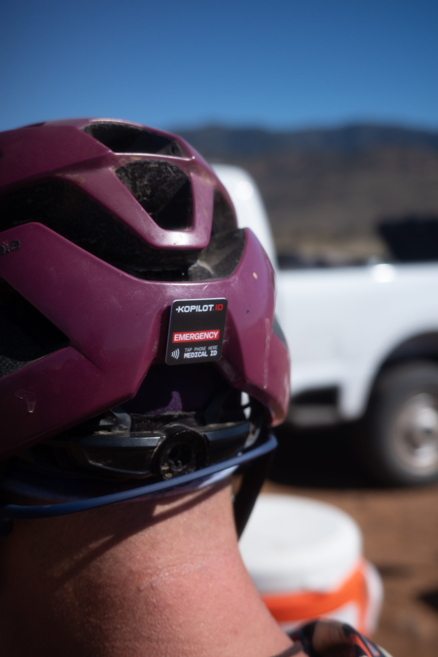KOPILOT.ID on the back of a purple helmet
