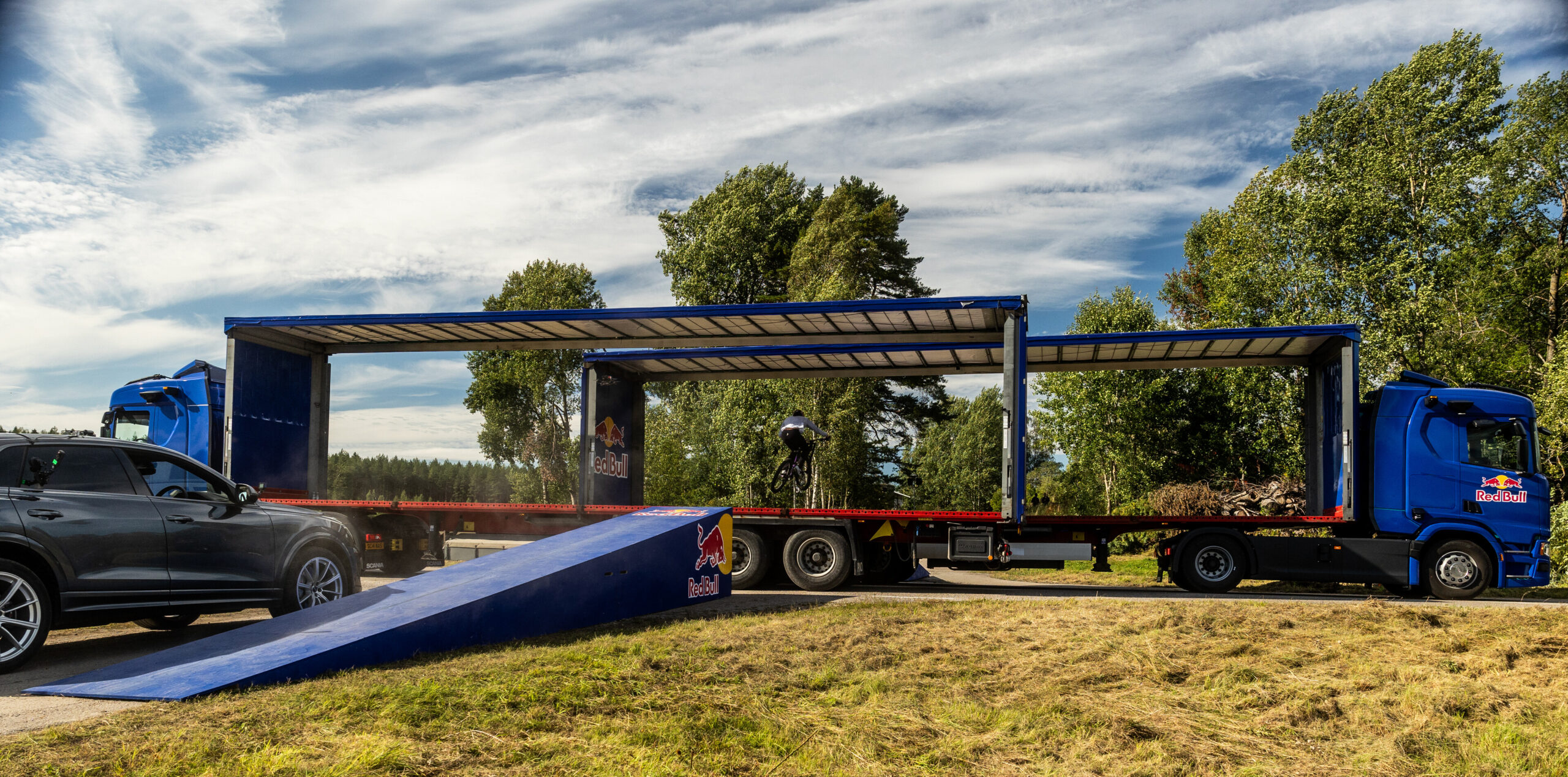 Jumping MTB Through Two Moving Trucks? Red Bull Stunts Continue to Get More Insane