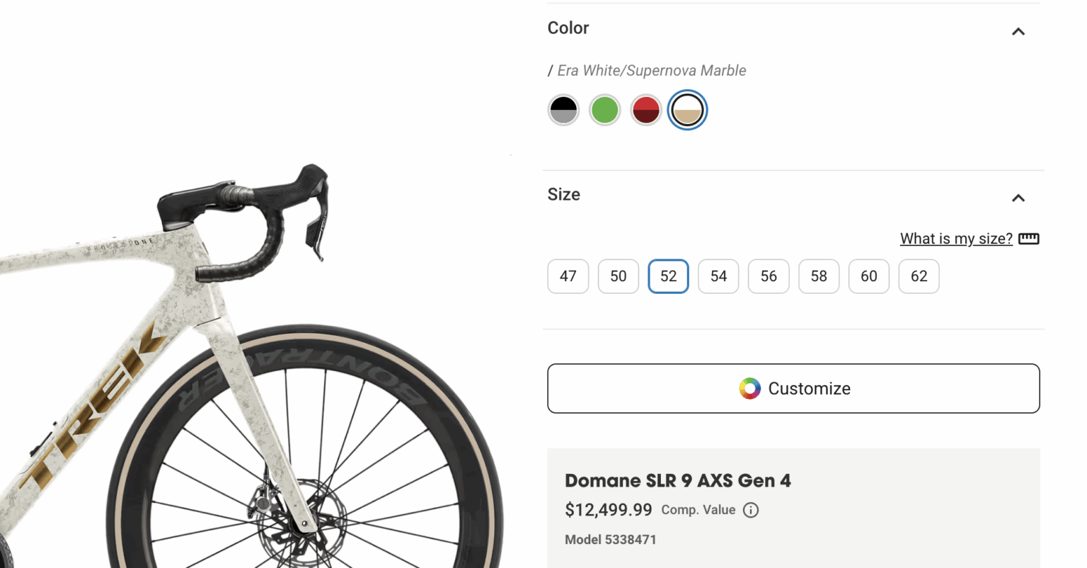 Image showing the "customize" button 