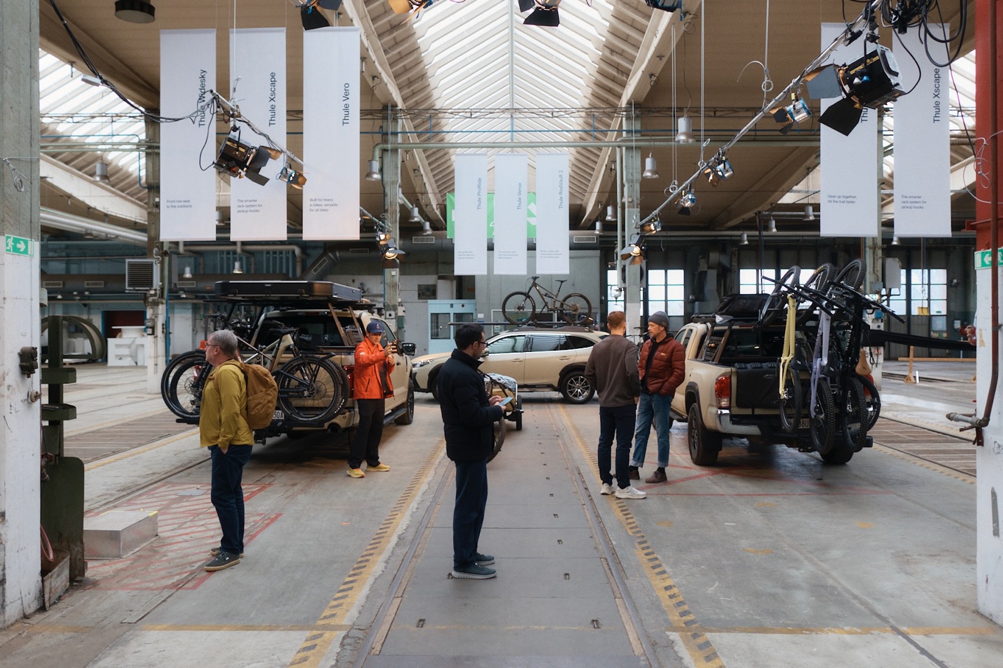 chatting with the bike rack product manager at the THEX venue