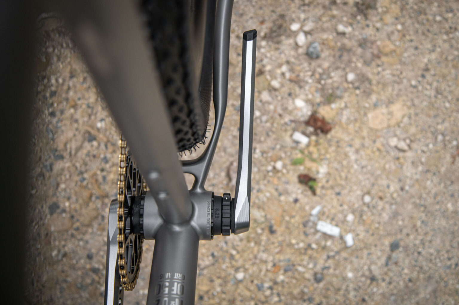 closeup details of J Laverack GRIT 57 monster gravel bike.