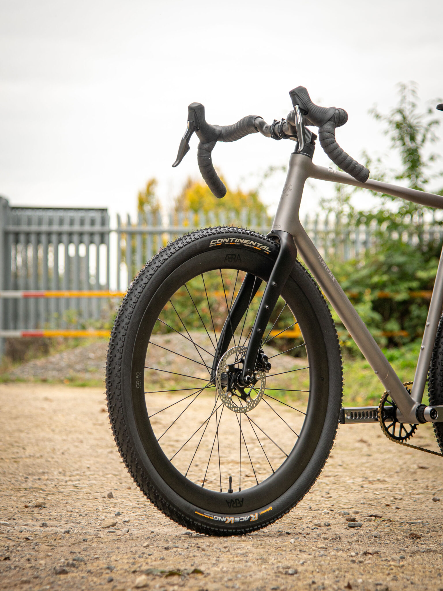 closeup details of J Laverack GRIT 57 monster gravel bike.