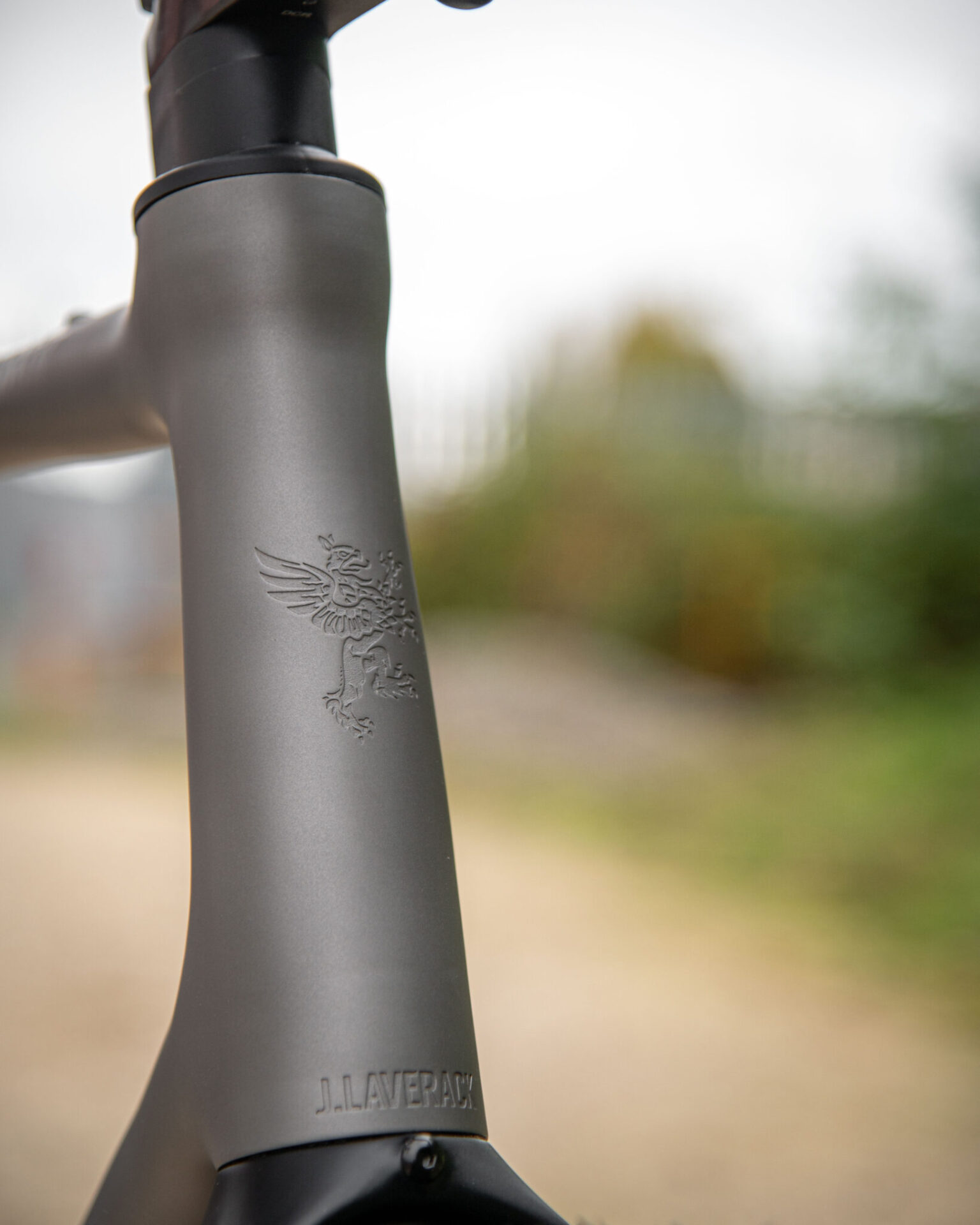 closeup details of J Laverack GRIT 57 monster gravel bike.