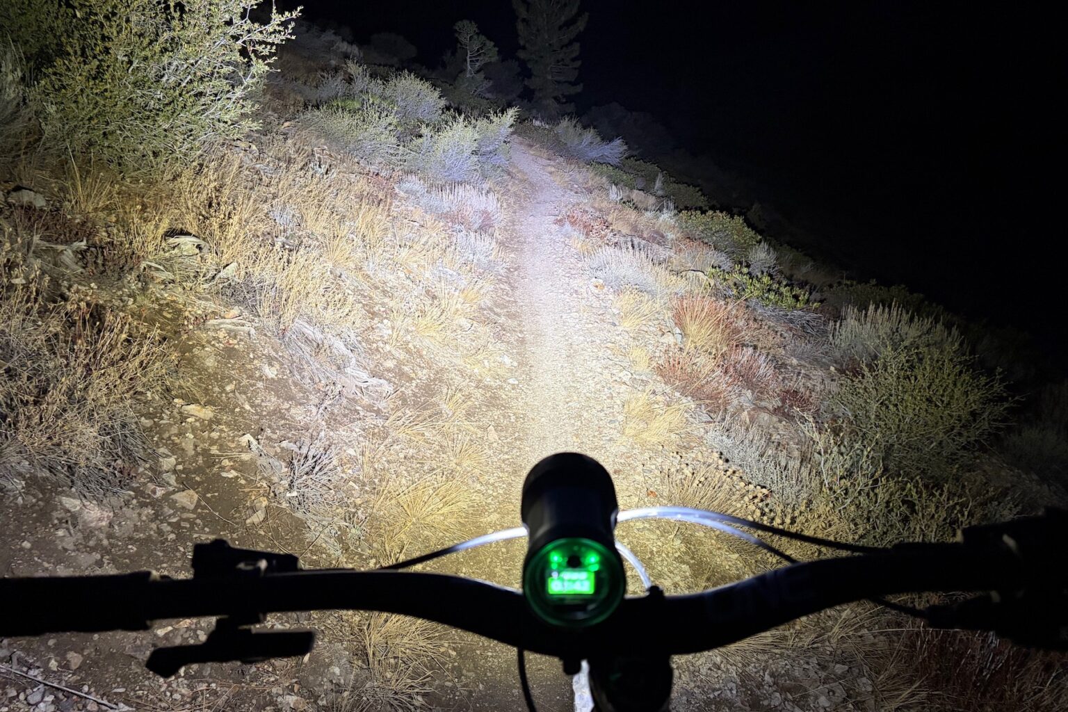 looking down the trail with the six pack 15 on its high setting