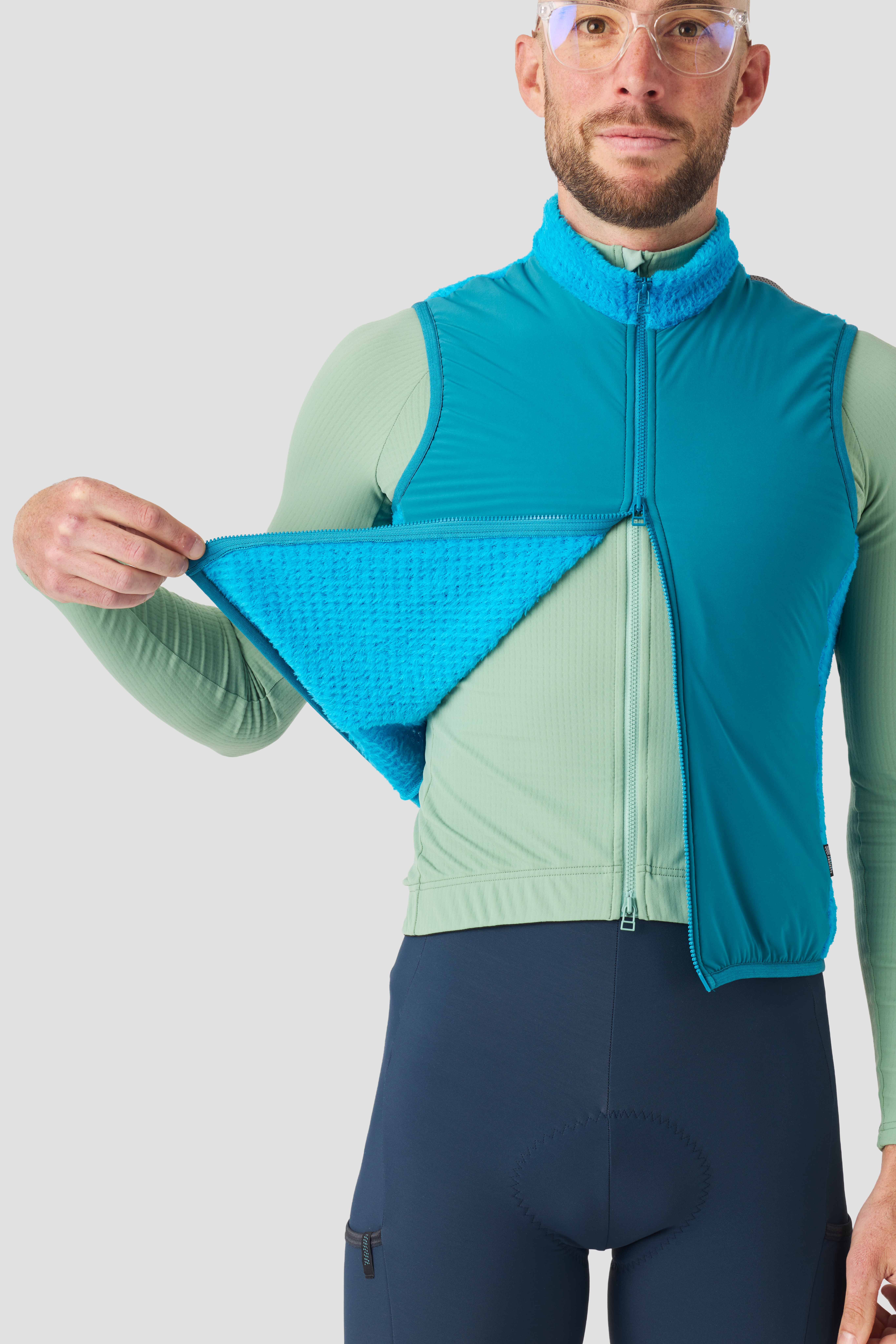 Ornot Alpha Vest Azul color dual zipper