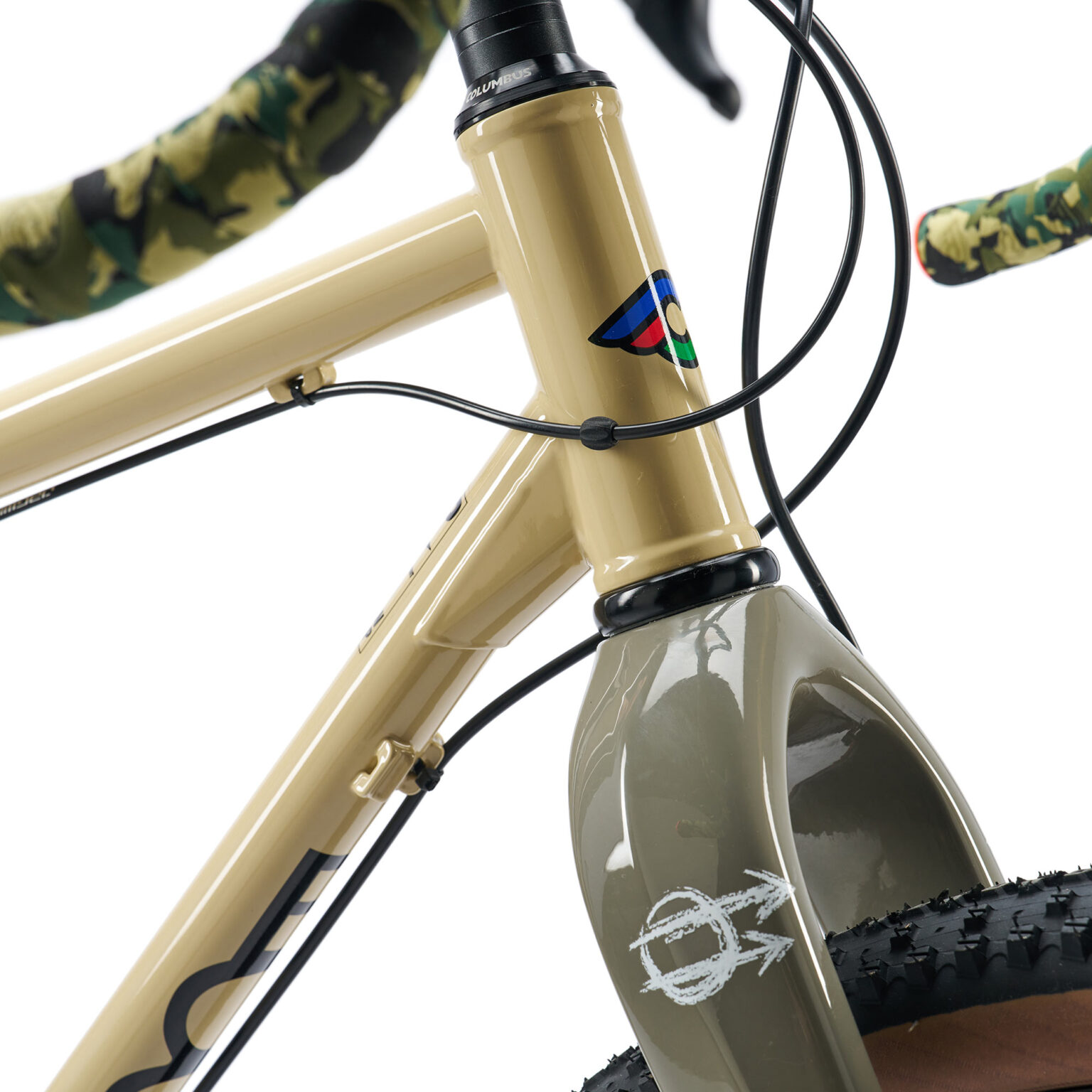 2026 Cinelli HoBootleg Geo affordable steel off-road adventure bikepacking bike, front end detail