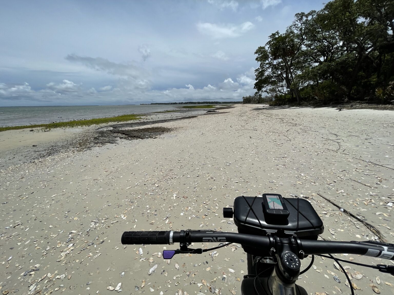 Route werks bag on fat bike for beach riding