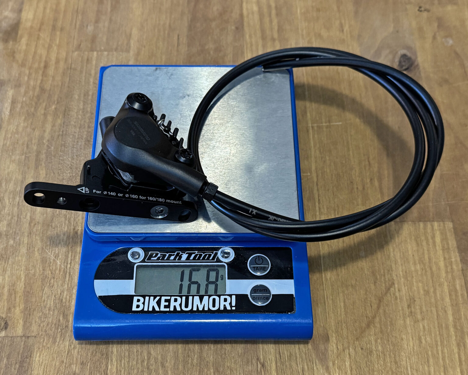 Shimano GRX Di2 RX710-series Actual Weights: 168g RX410 front brake
