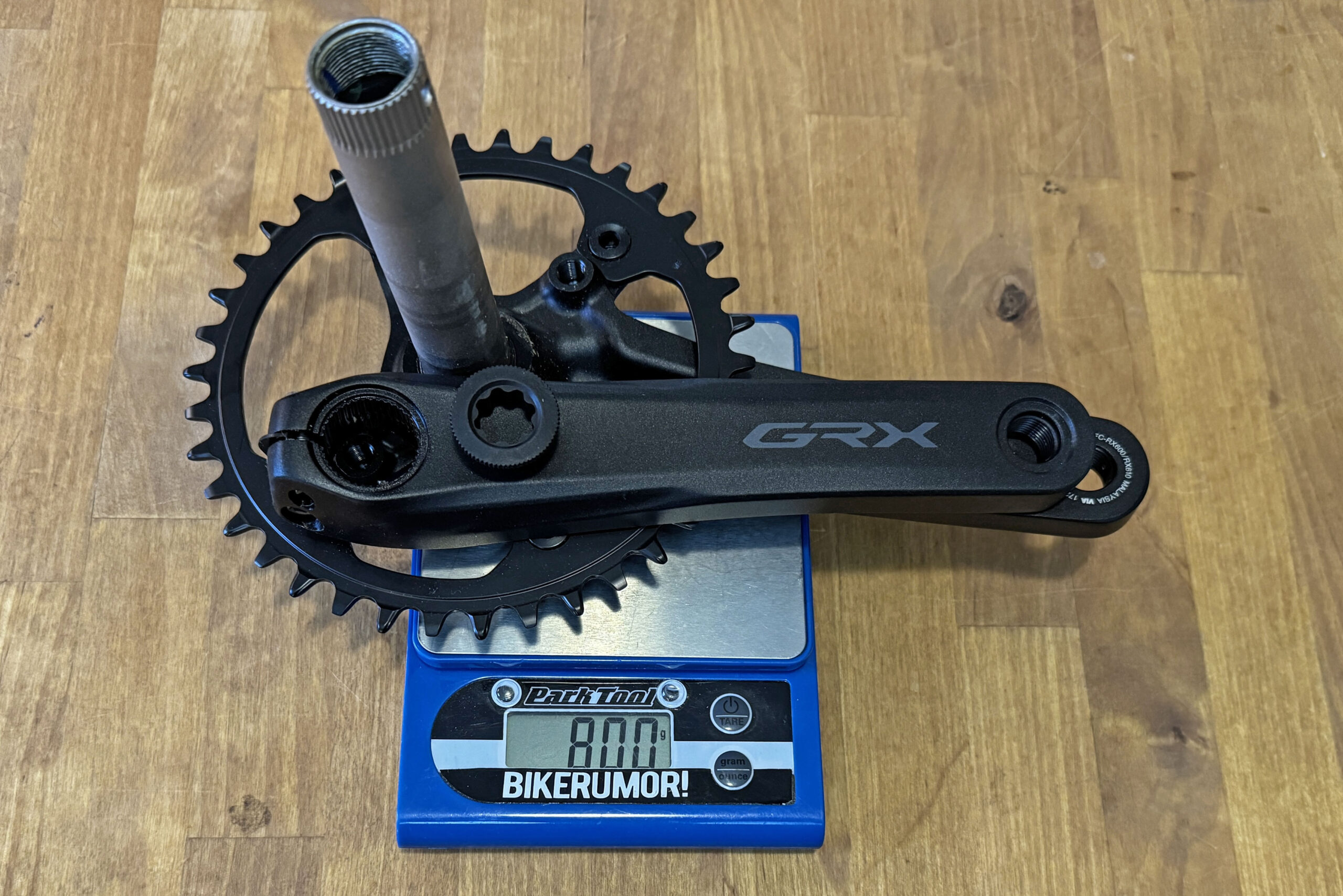 Shimano GRX Di2 RX710-series Actual Weights: 800g RX610 1x crankset with 38T chainring