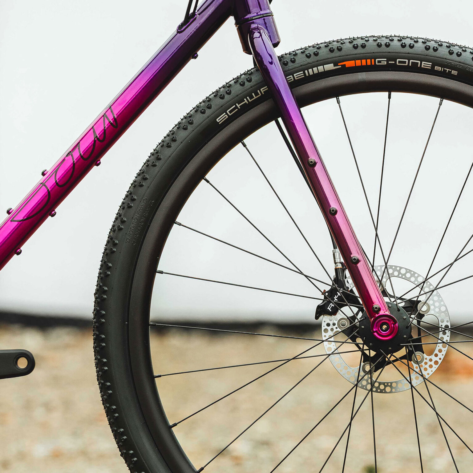 2026 Sour Purple Pie steel Pinion gearbox adventure gravel bike, new steel fork side