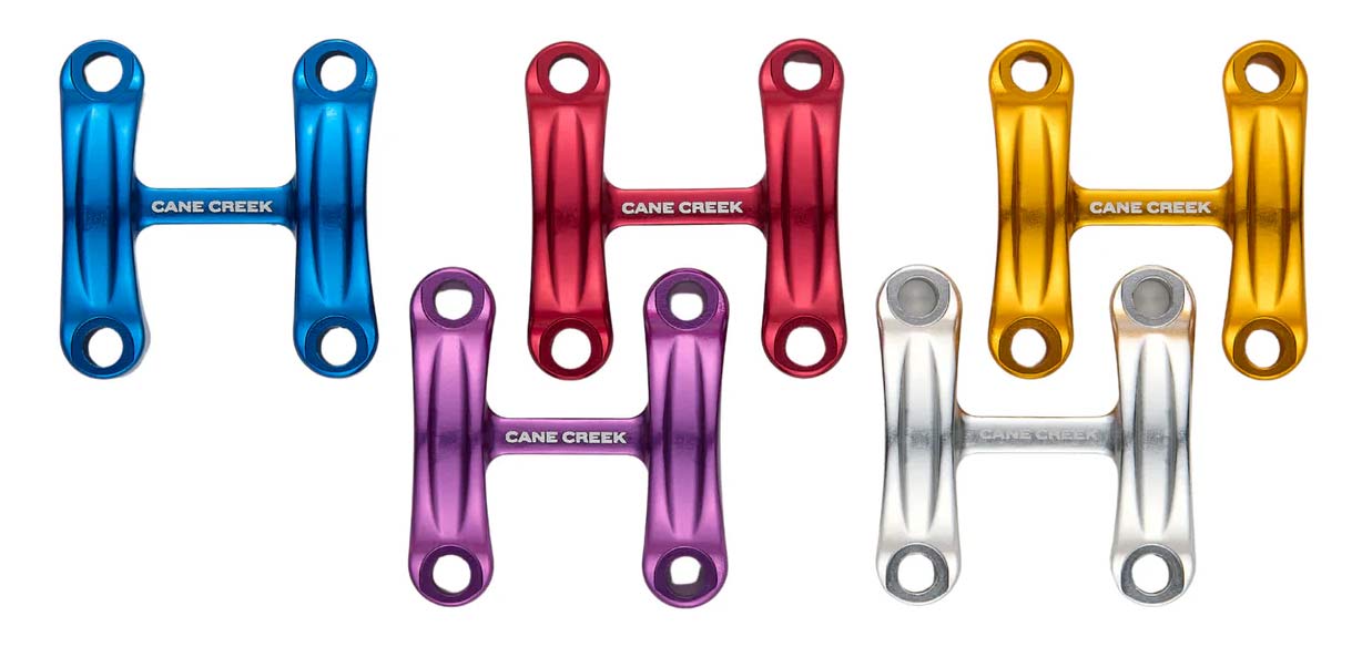 cane creek chroma lab stem faceplates shown in multiple colors.