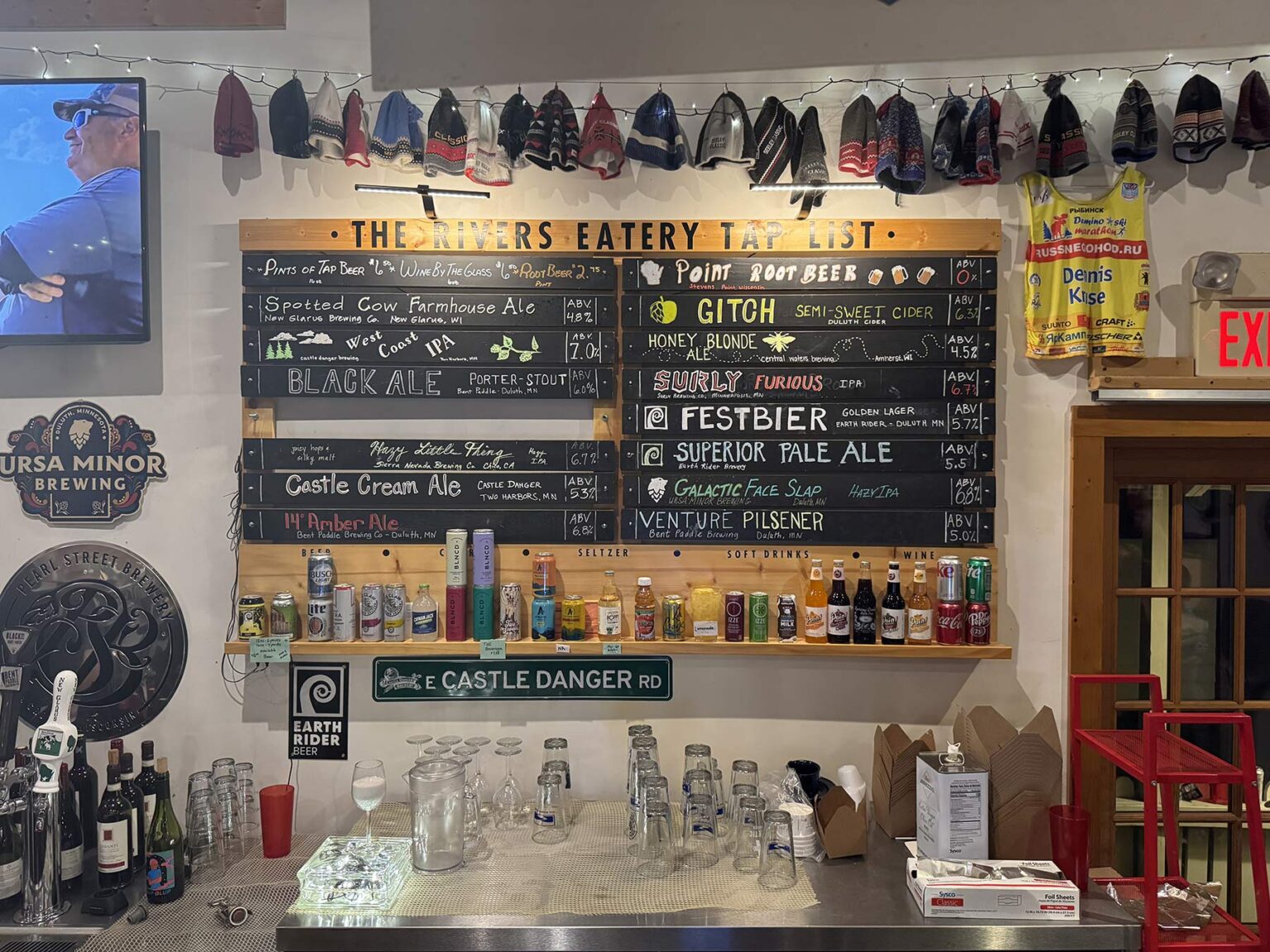 beer list from rivers eatery pizzeria.