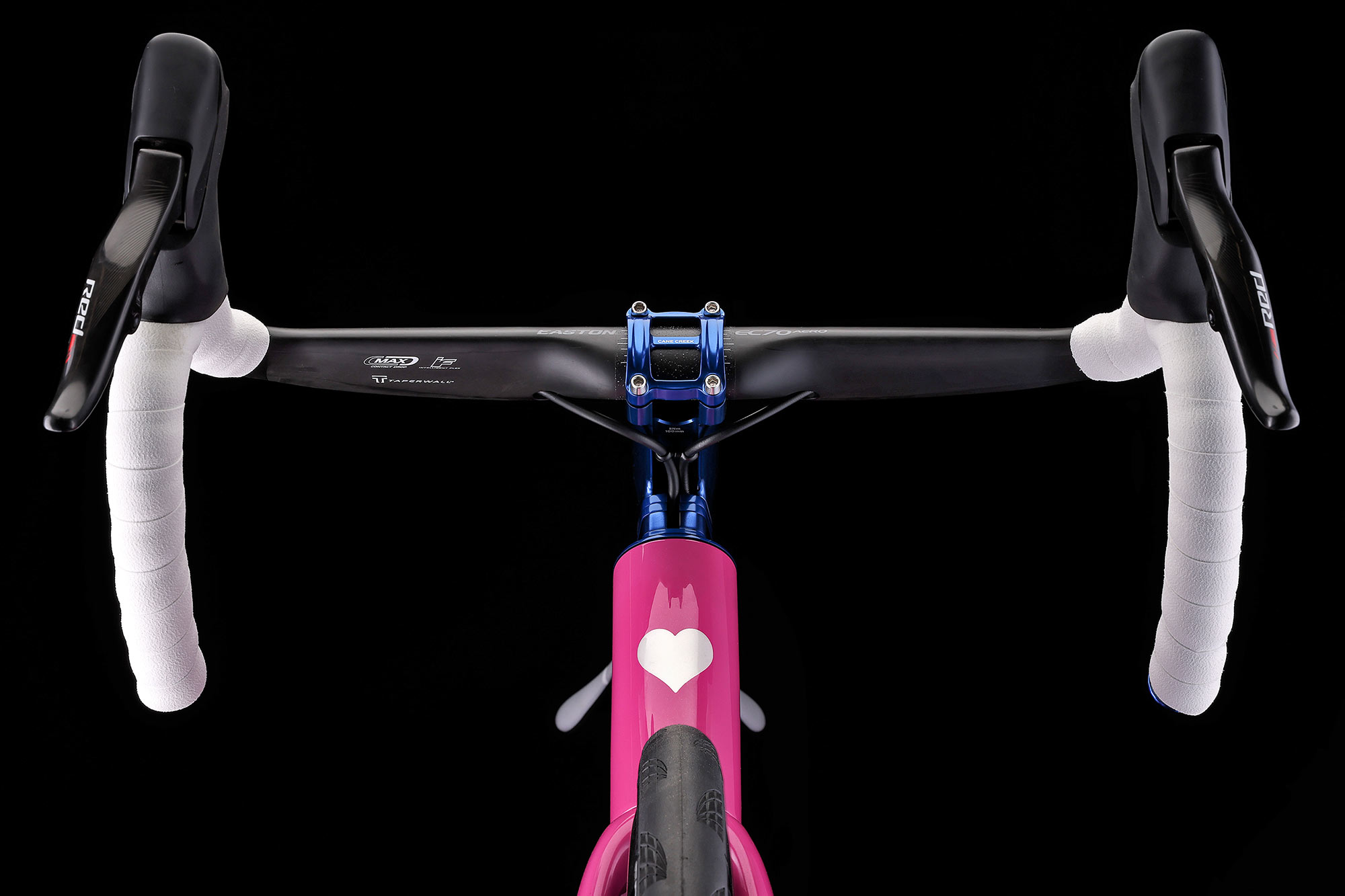 Cane Creek HCR tidy serviceable hidden cable routing headset stem and spacer system, front underside view