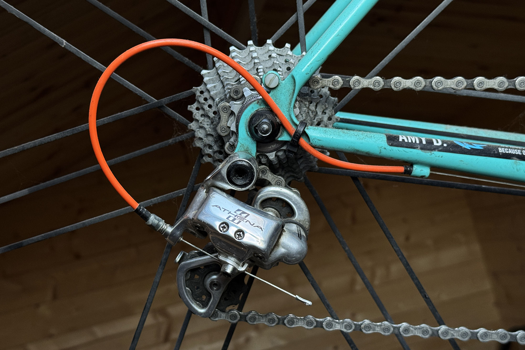 Campy Athena 11 beauty in simplicity with a pop of fresh color: Dear Bike Industry: Please Don't Take Away Mechanical Derailleurs