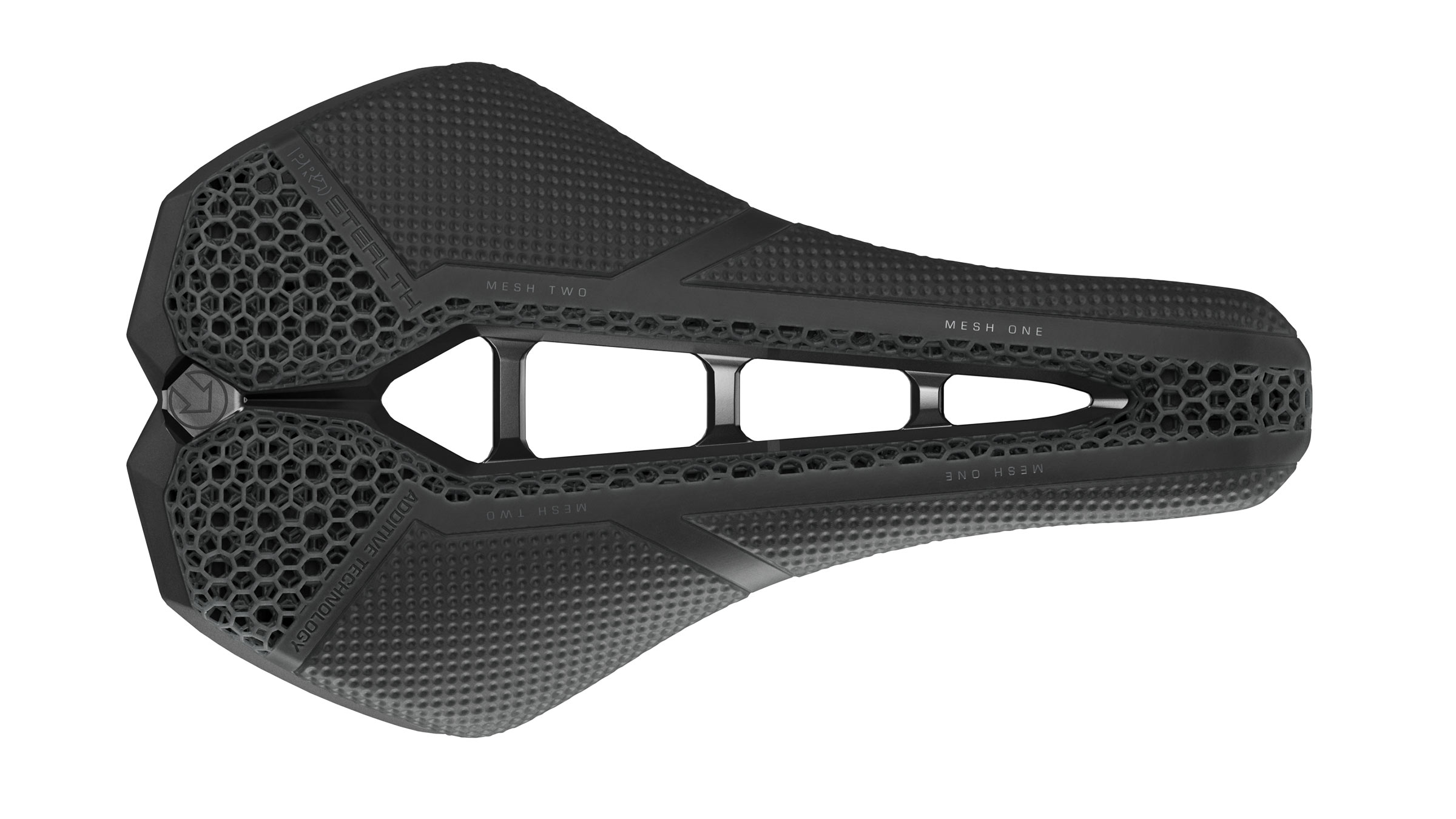 PRO Stealth 3D saddle, new zoned 3D-printed EPU padding creates most comfortable PRO Stealth saddle ever, top detail