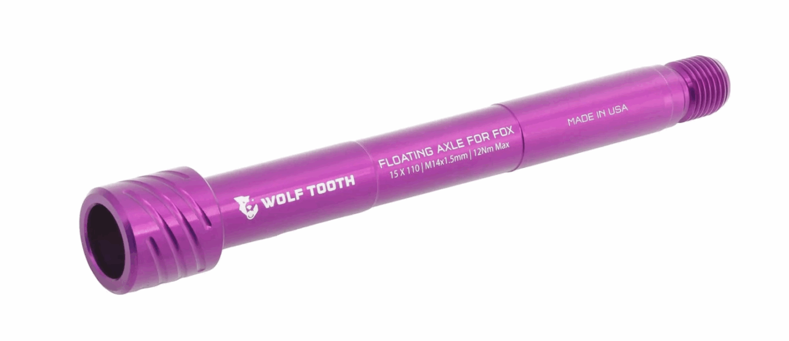 Wolf Tooth floating axle in Ultraviolet Purple
