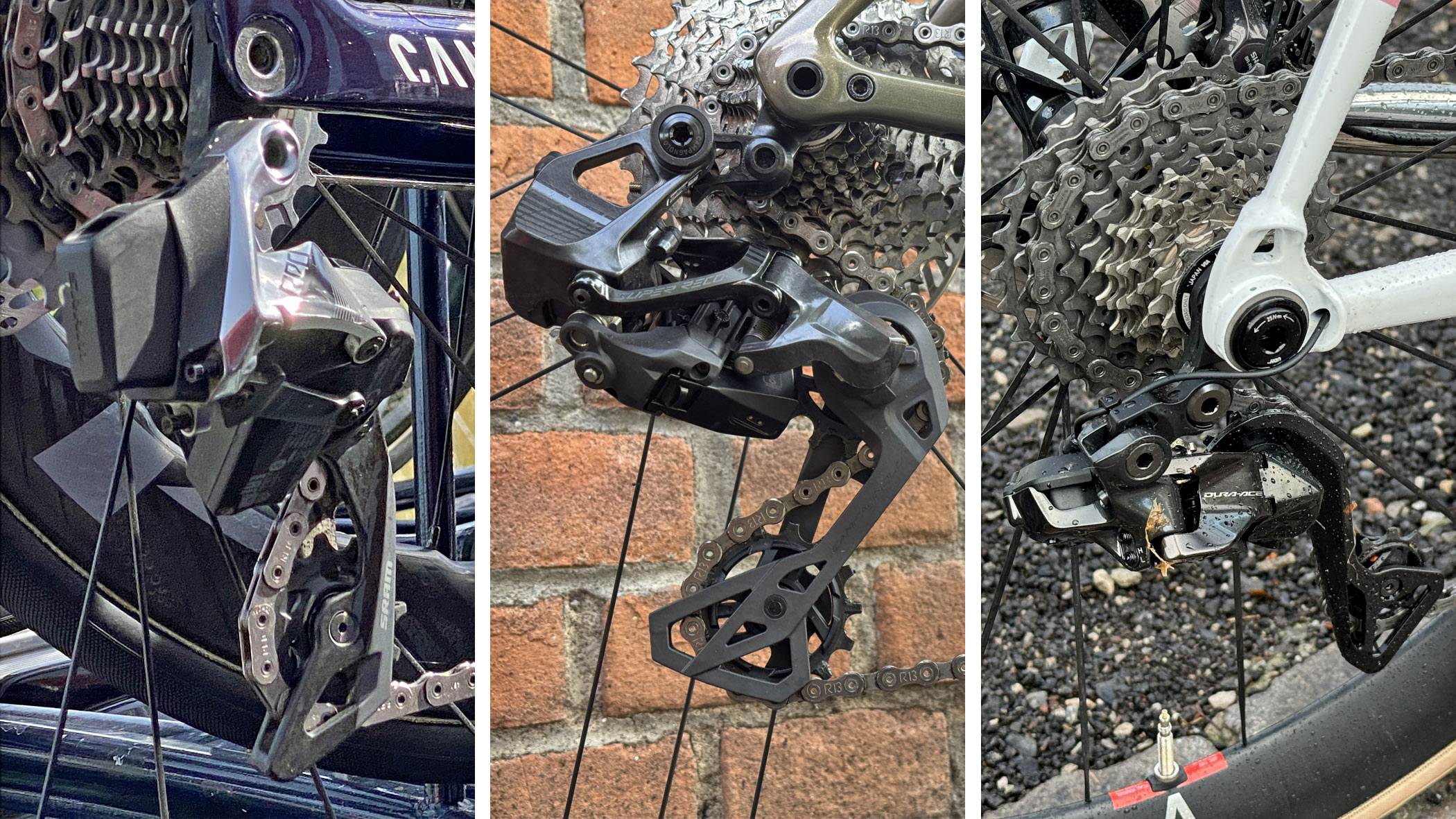 top-tier SRAM Red, Campagnolo Super Record & Shimano Dura-Ace electronic drivetrains