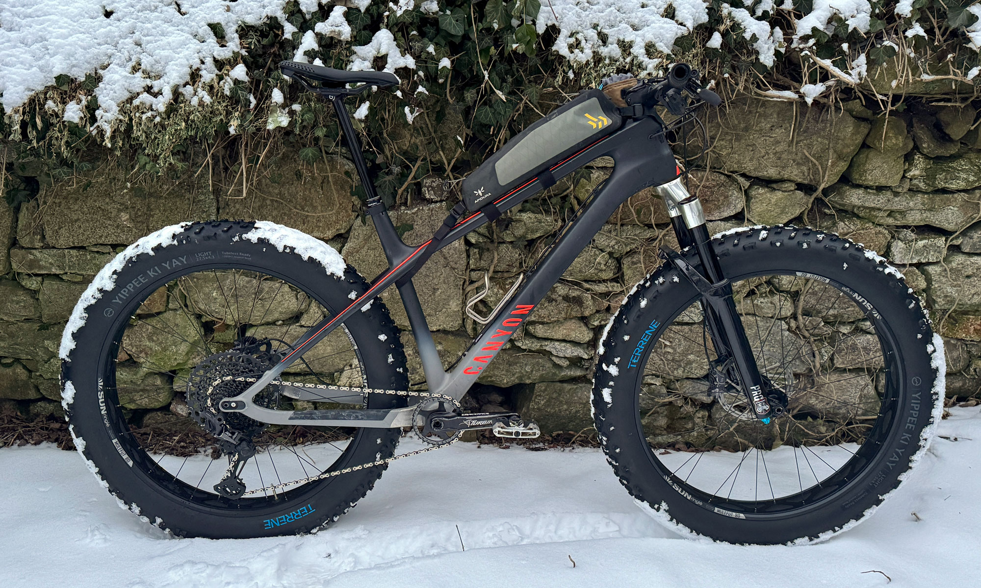 BikeYoke Divine 2.0 MTB dropper post, auto-revive long travel mountain bike seatpost, on a fat bike