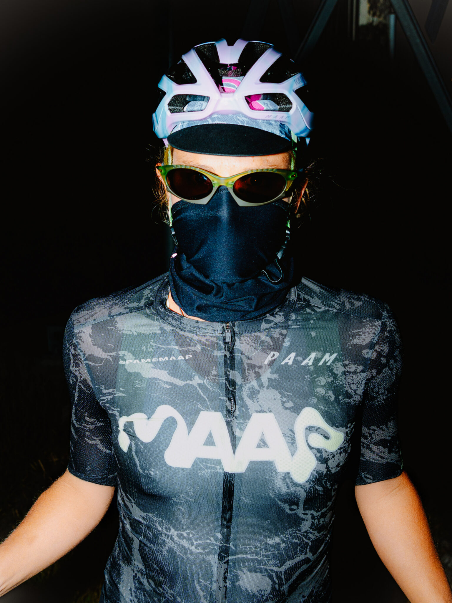 a model in the MAAP X P.A.M. collab jersey...this is the MAAP Pro Air Jersey 3.0