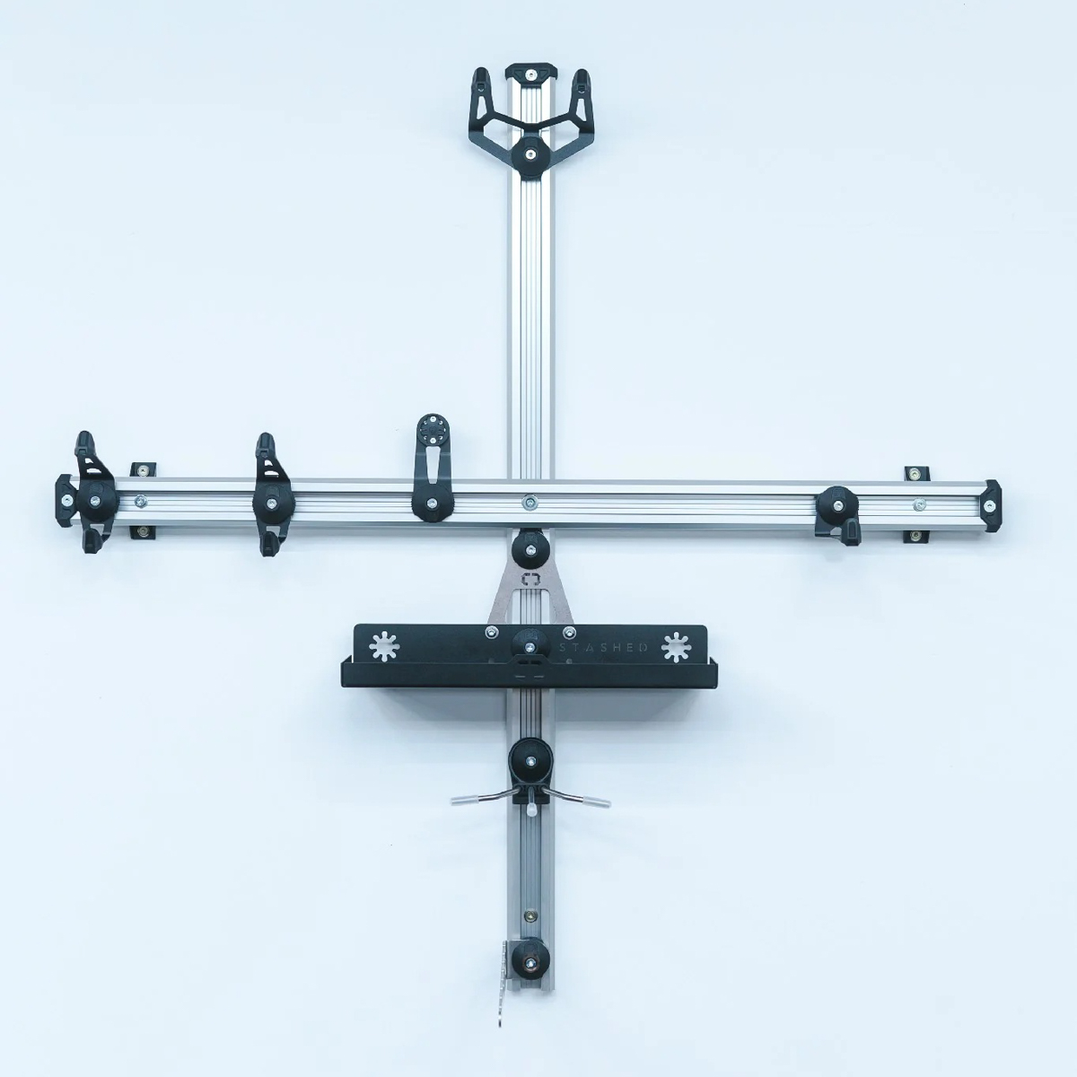 Stashed Products LodeStar rack system, rails with accesories