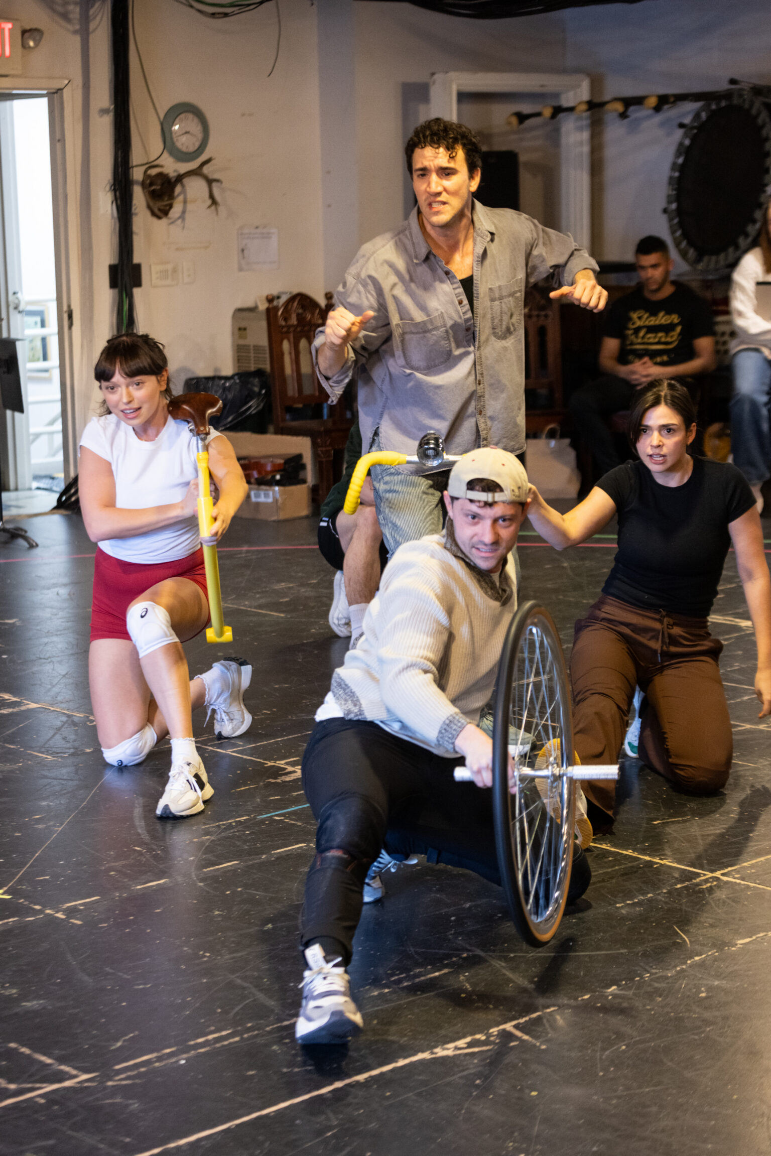 Glory Ride cycling play rehearsal 